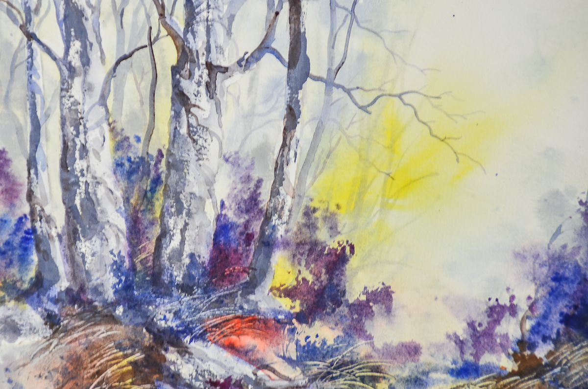 David P. H. Wong Watercolor Painting on Paper