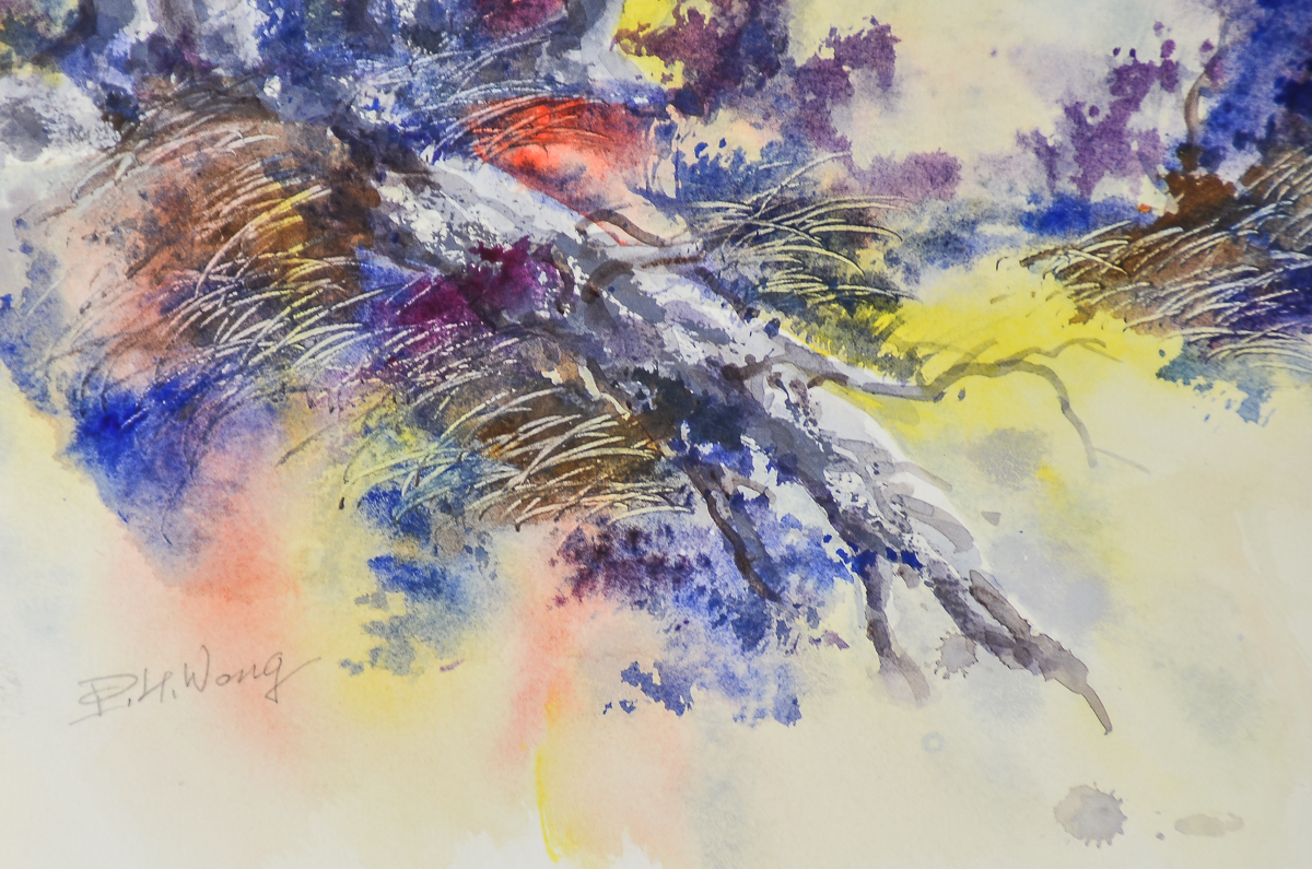 David P. H. Wong Watercolor Painting on Paper