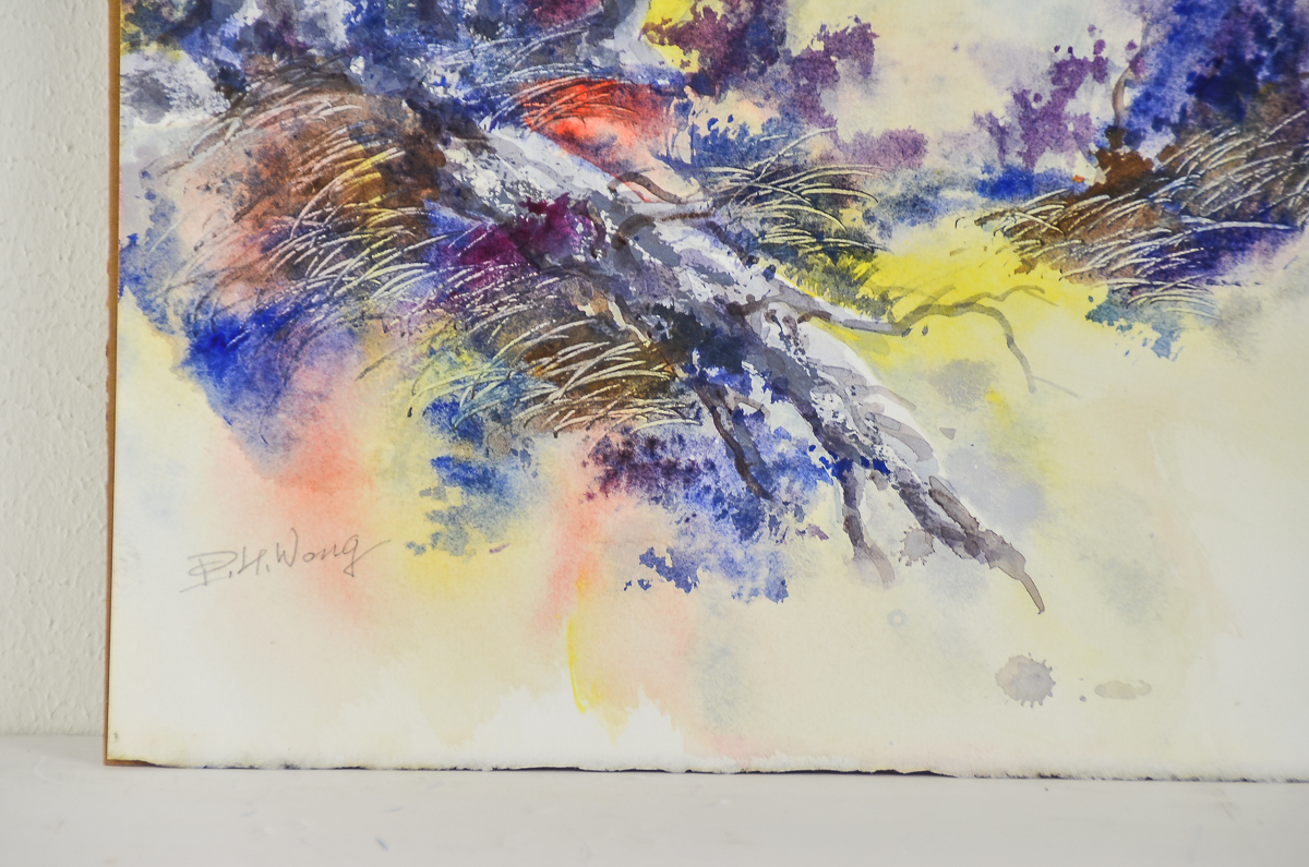 David P. H. Wong Watercolor Painting on Paper