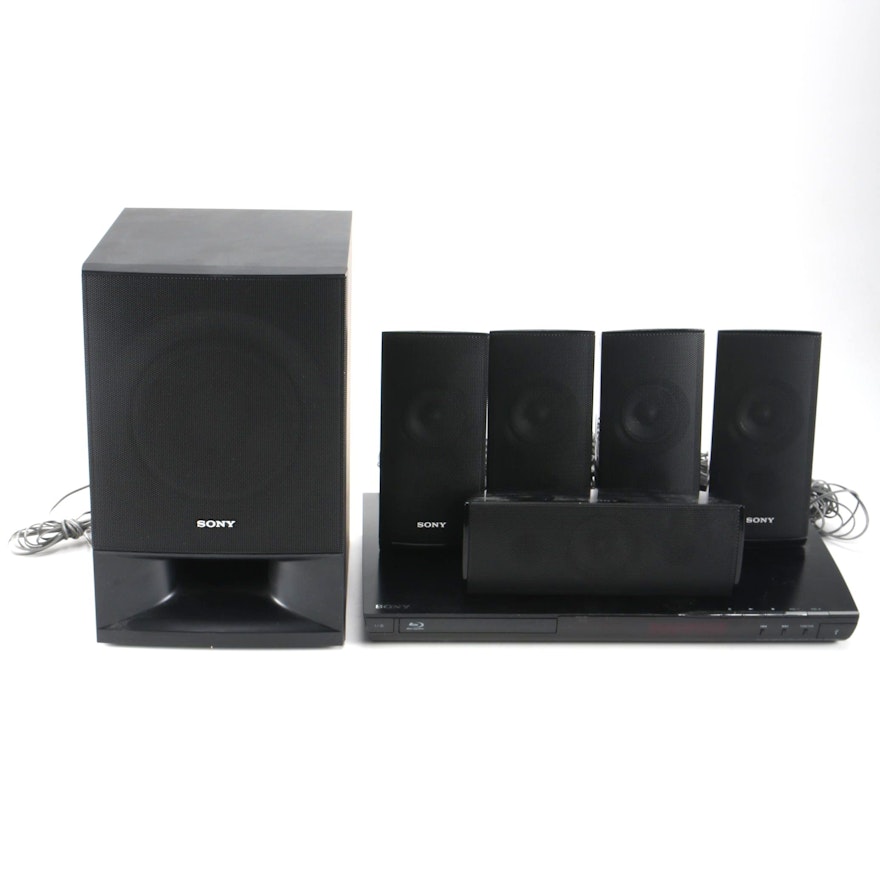 Black Sony Blue Ray Disc Dvd Home Theatre System