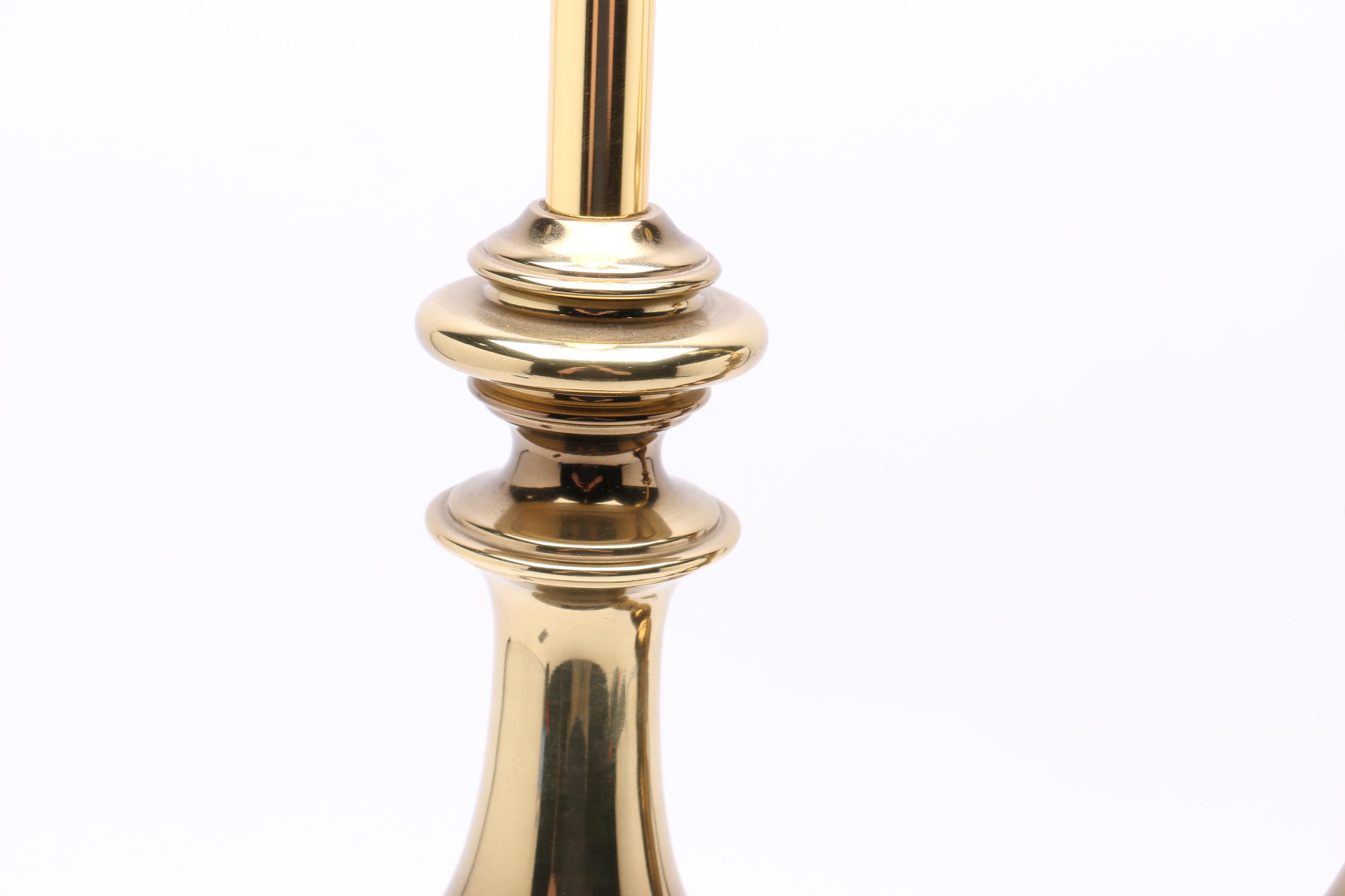 Candlestick Style Brass Table Lamps