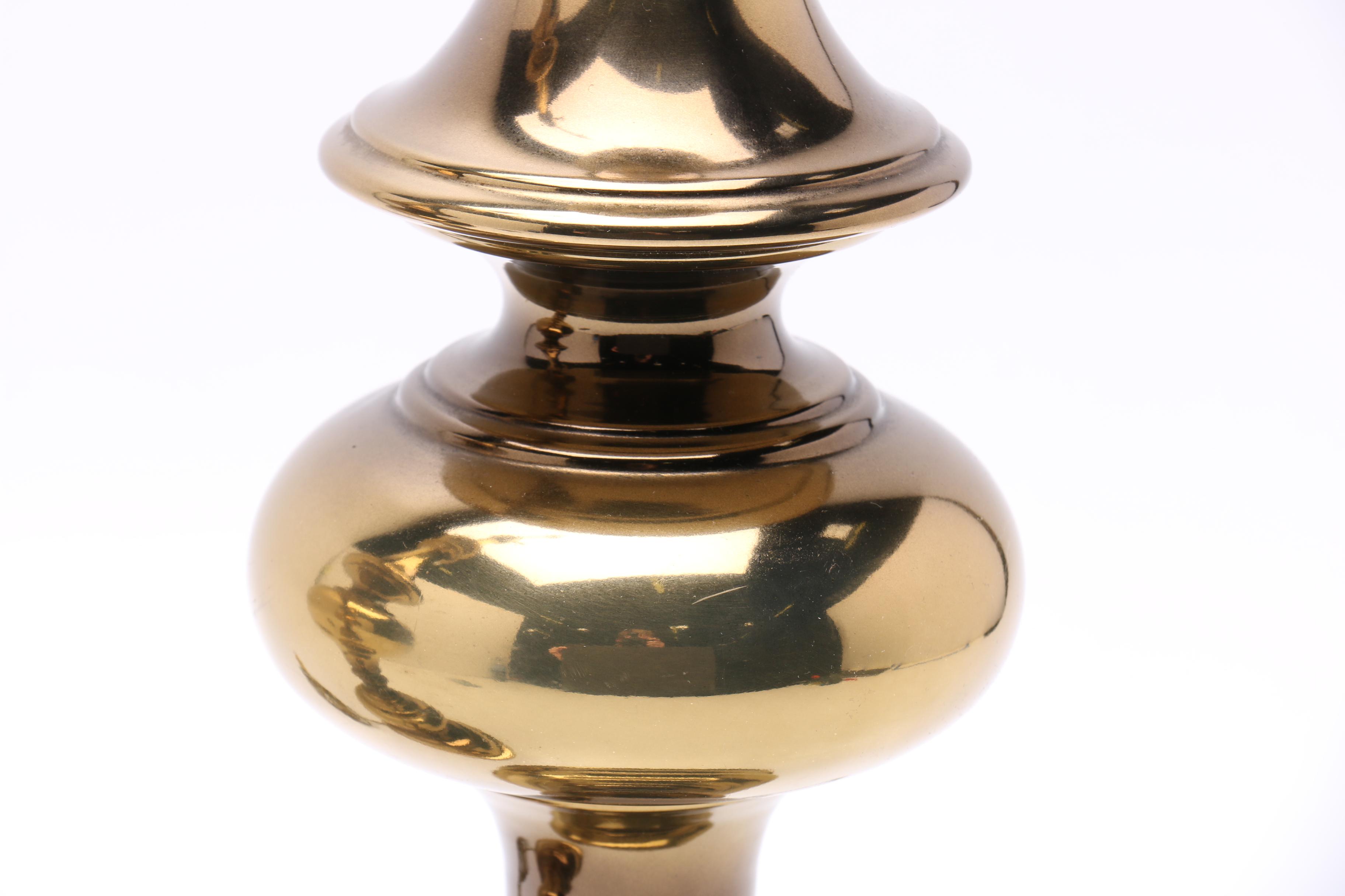 Candlestick Style Brass Table Lamps