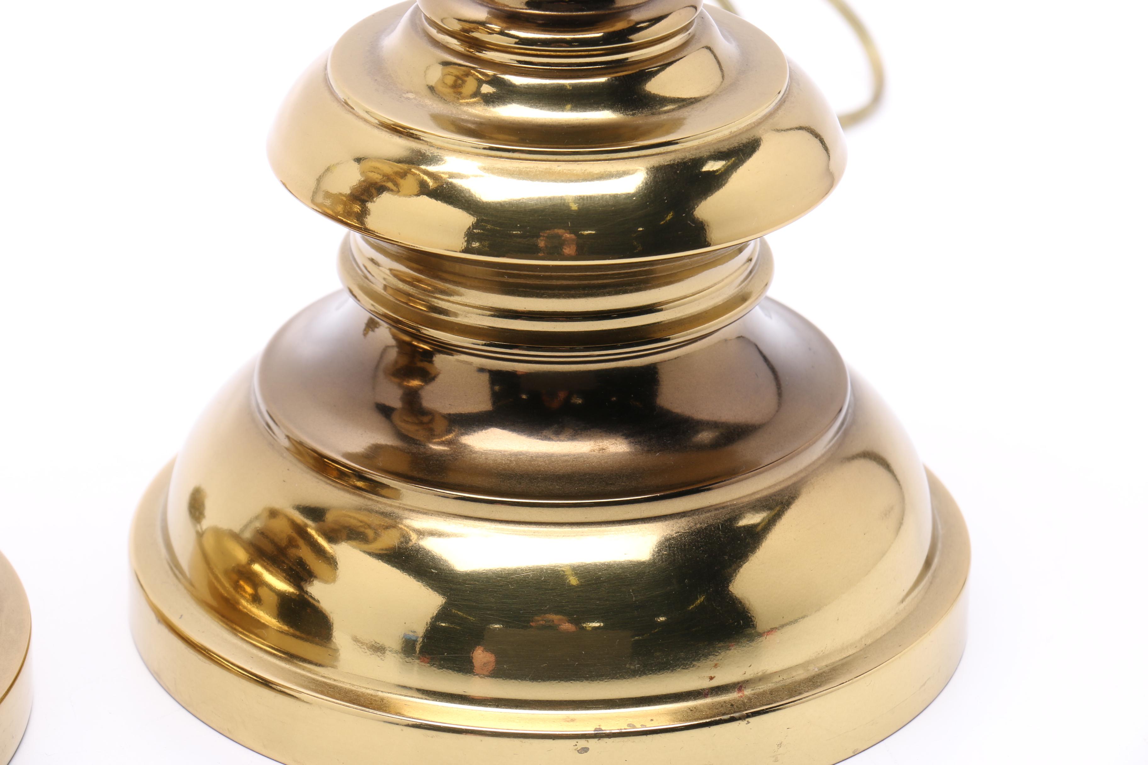 Candlestick Style Brass Table Lamps