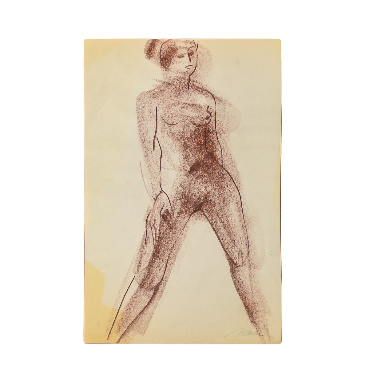 Michael Decker Chalk and Graphite Drawing on Paper of a Nude Female