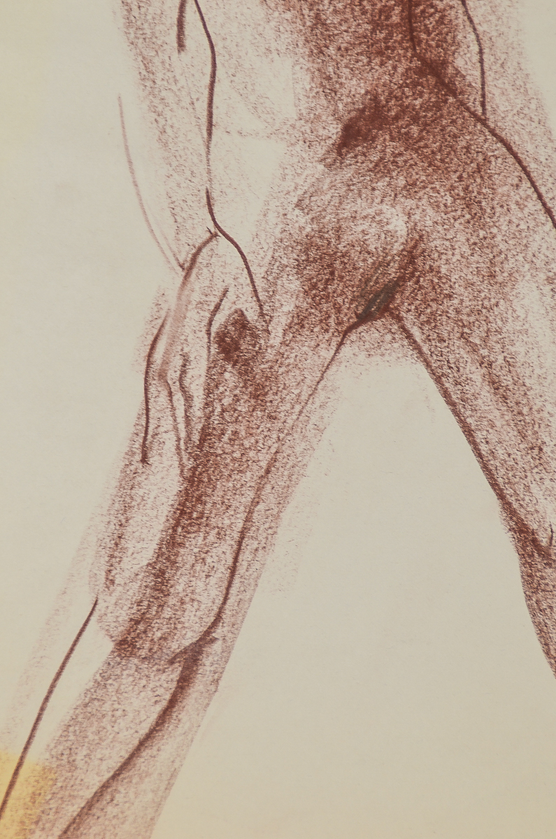 Michael Decker Chalk and Graphite Drawing on Paper of a Nude Female