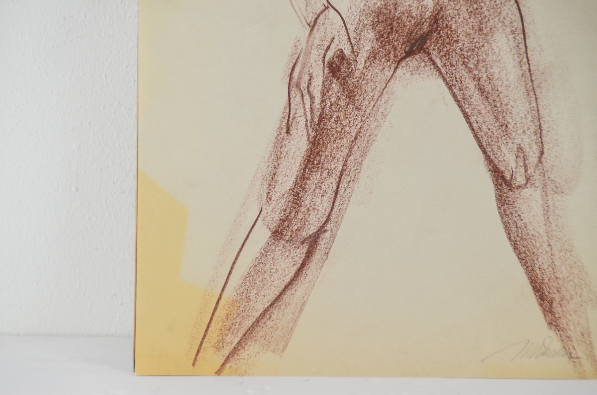 Michael Decker Chalk and Graphite Drawing on Paper of a Nude Female