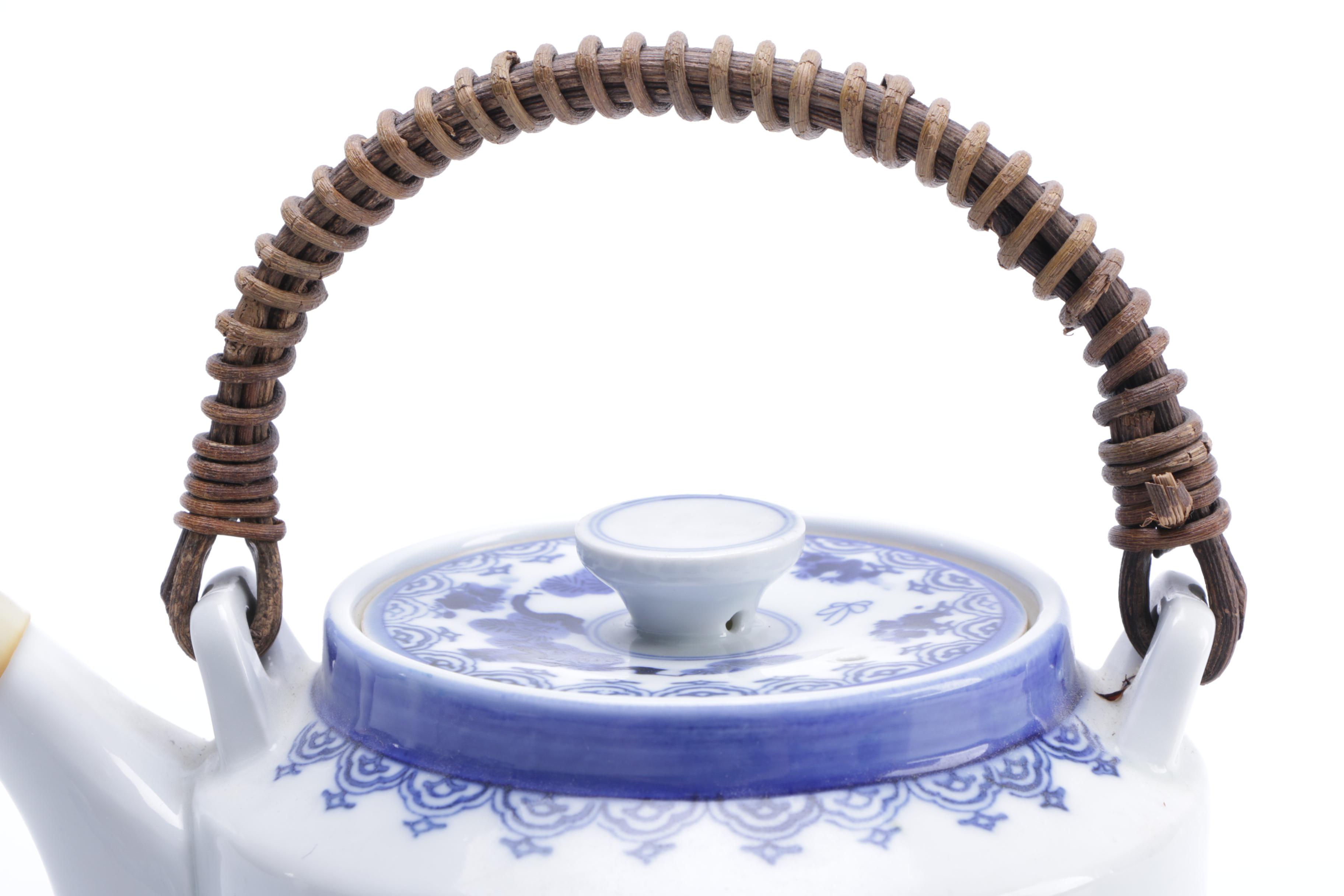 Vintage Porcelain Japanese Teapot and Cups