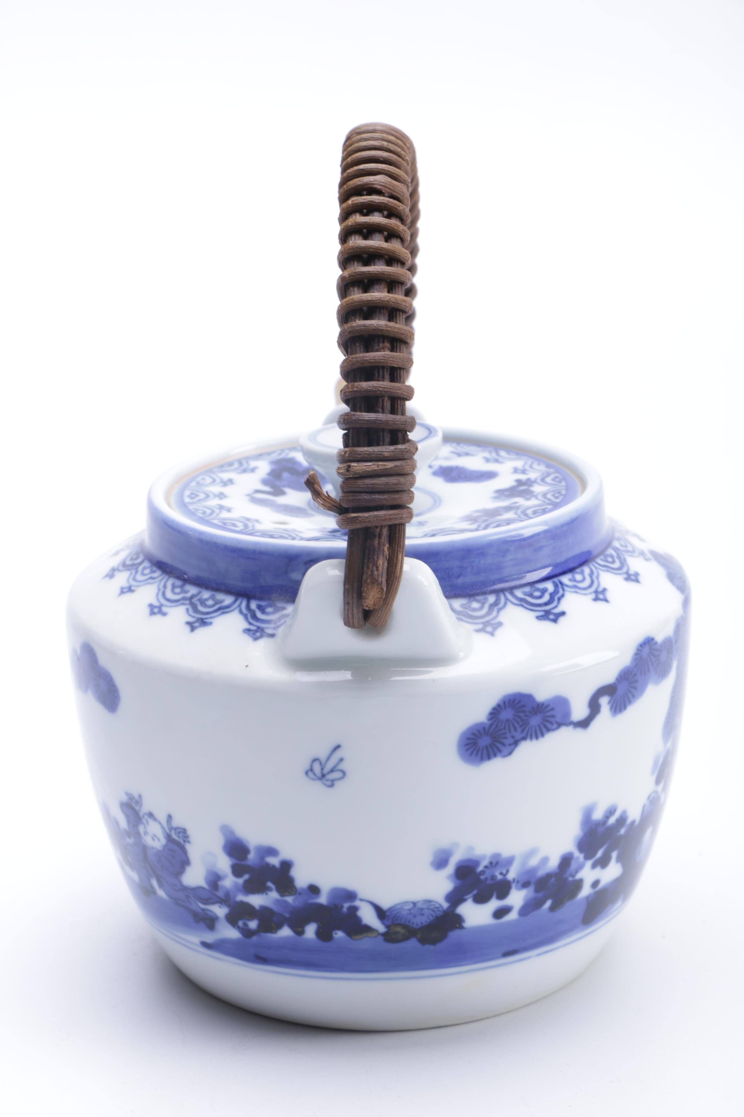 Vintage Porcelain Japanese Teapot and Cups