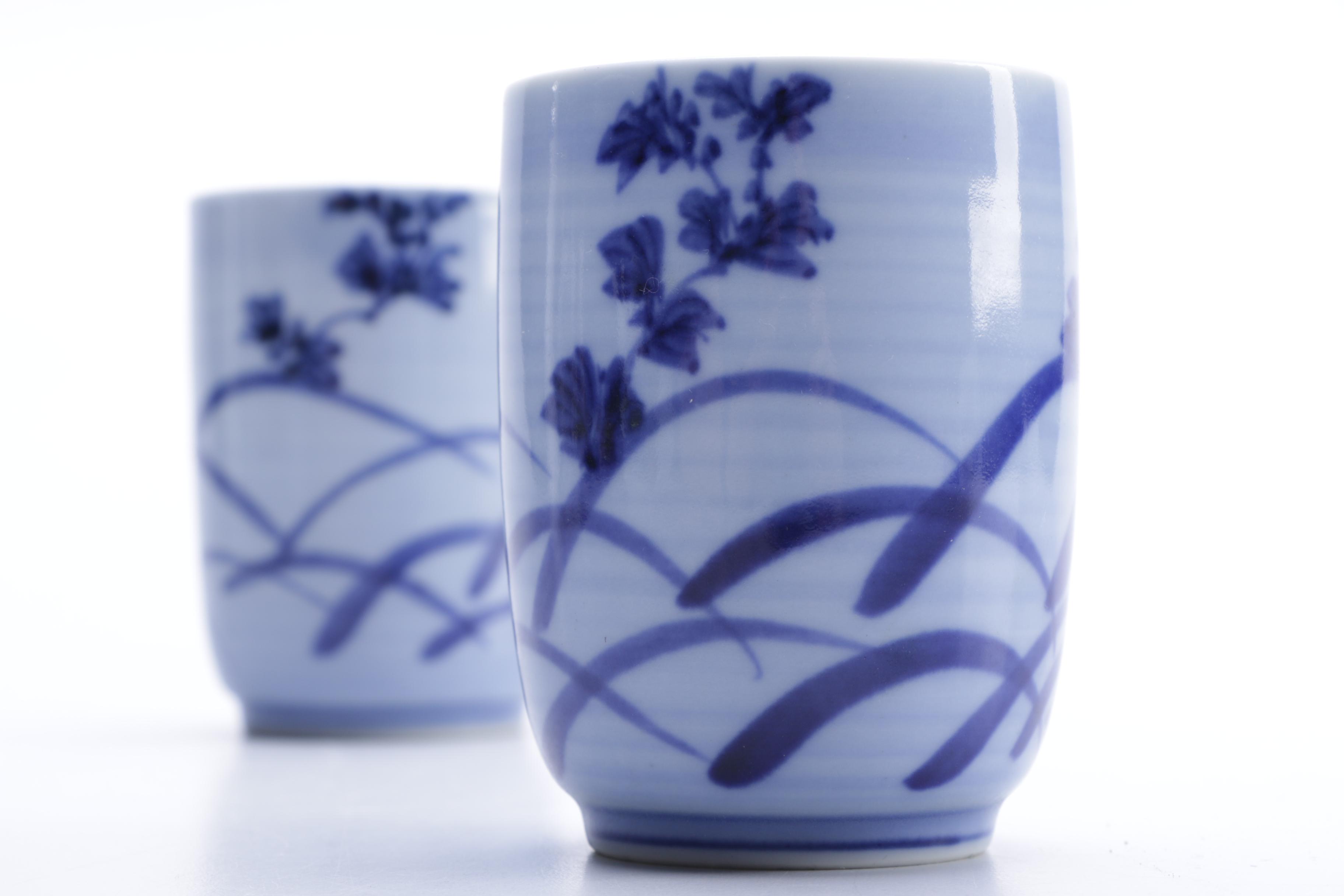 Vintage Porcelain Japanese Teapot and Cups