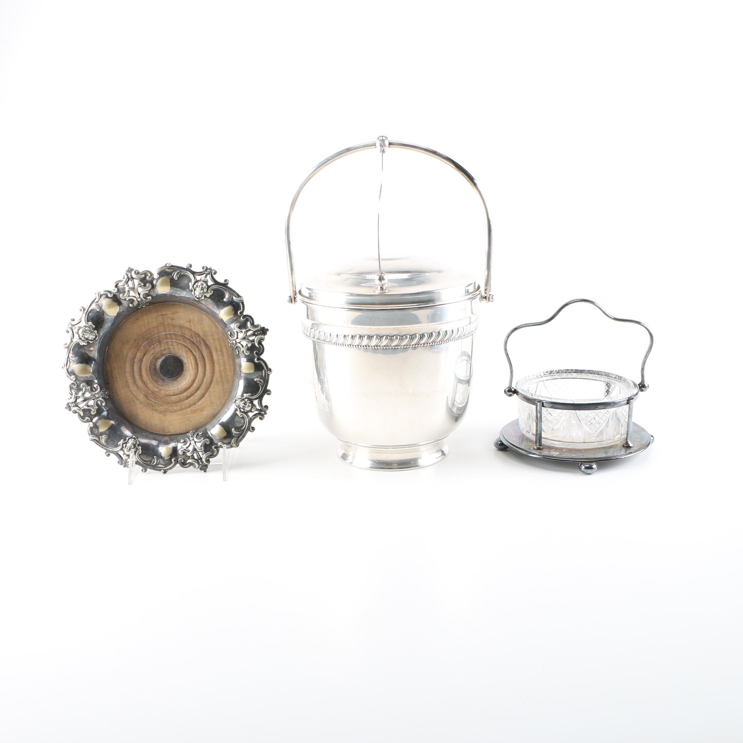 Silver Plate Tray and Vessels