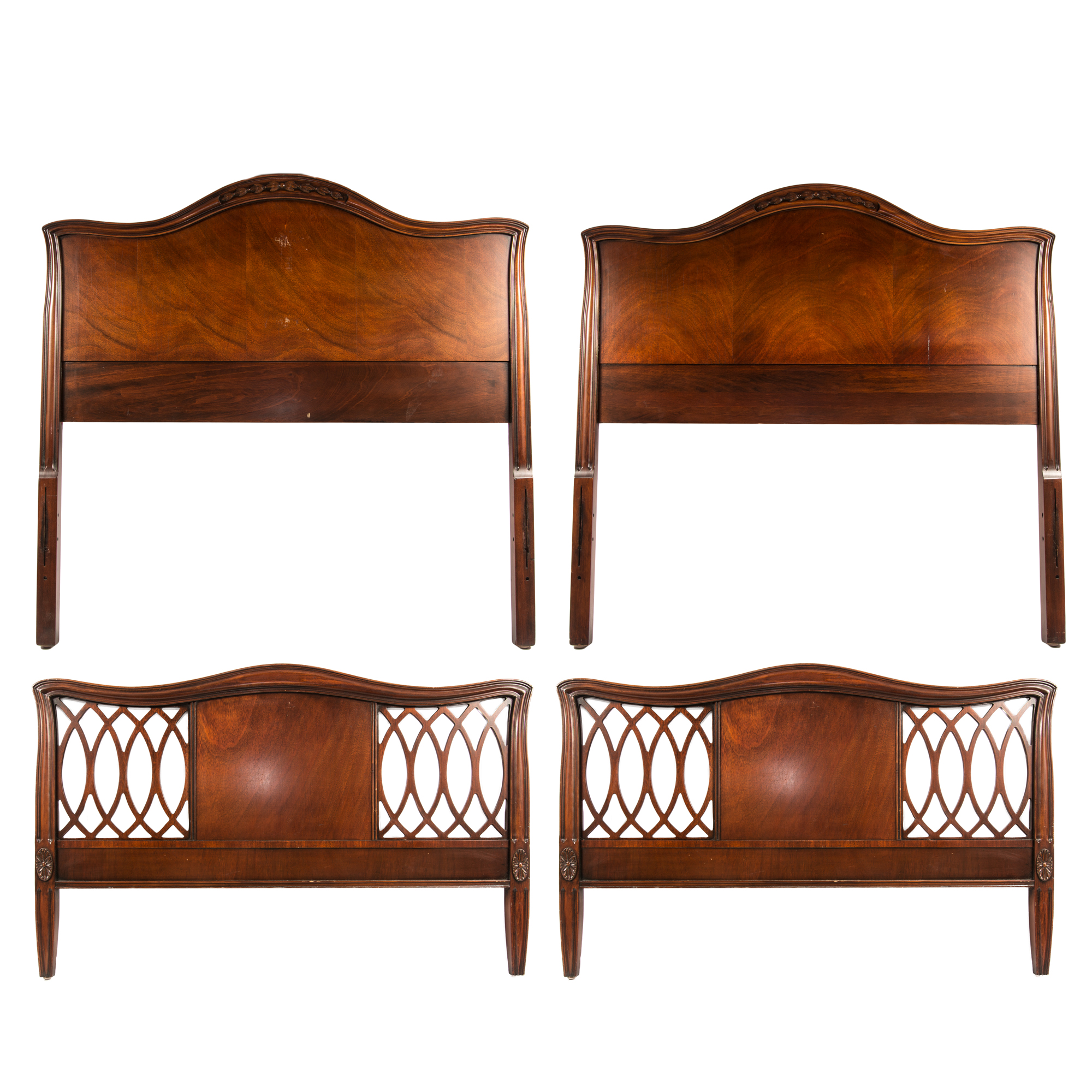 Pair of Antique Mahogany Twin Beds