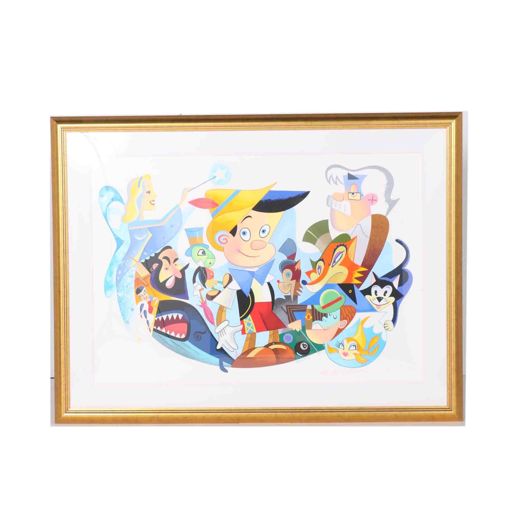 Robert de Michiell Limited Edition "Pinocchio's World" Serigraph