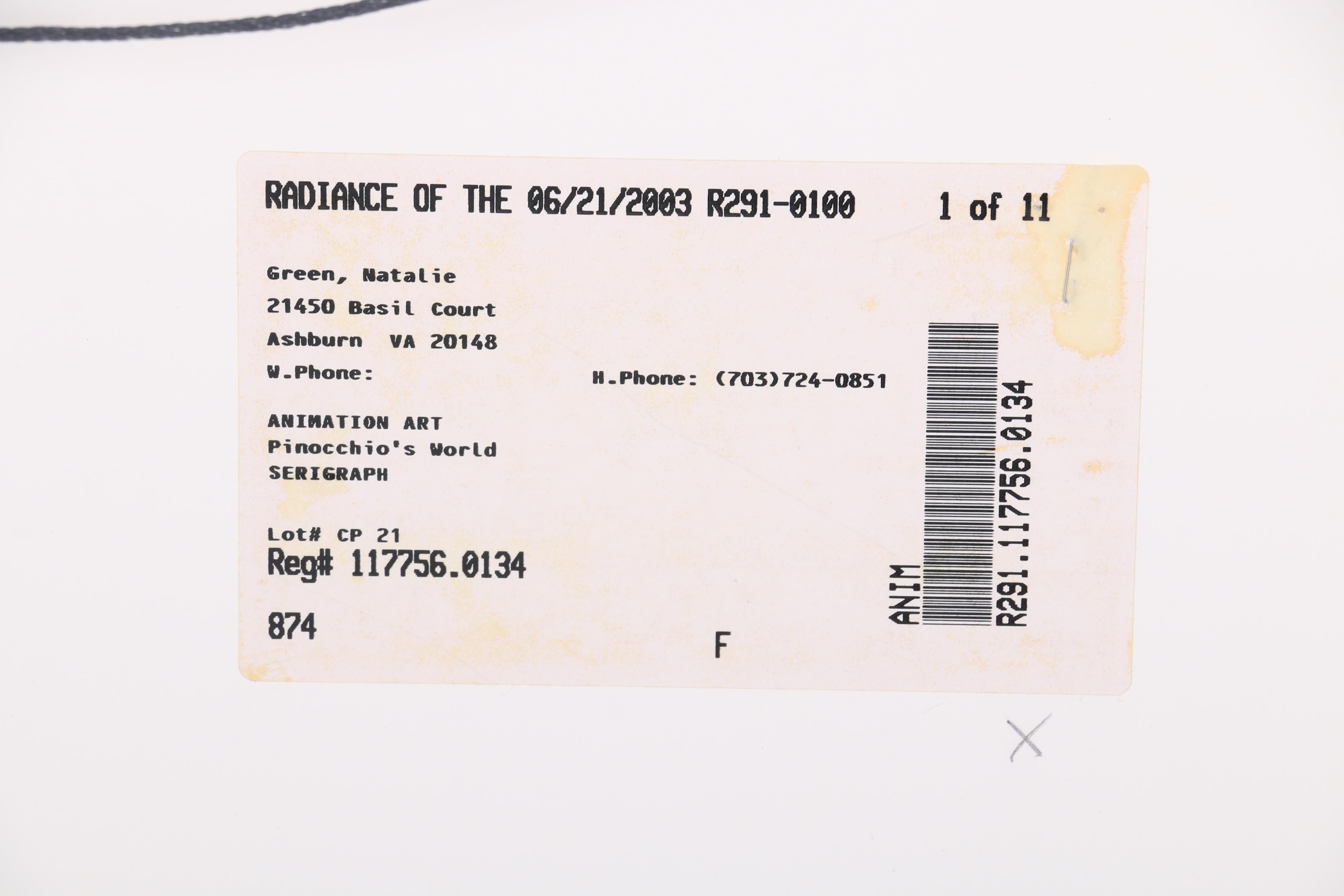 Robert de Michiell Limited Edition "Pinocchio's World" Serigraph