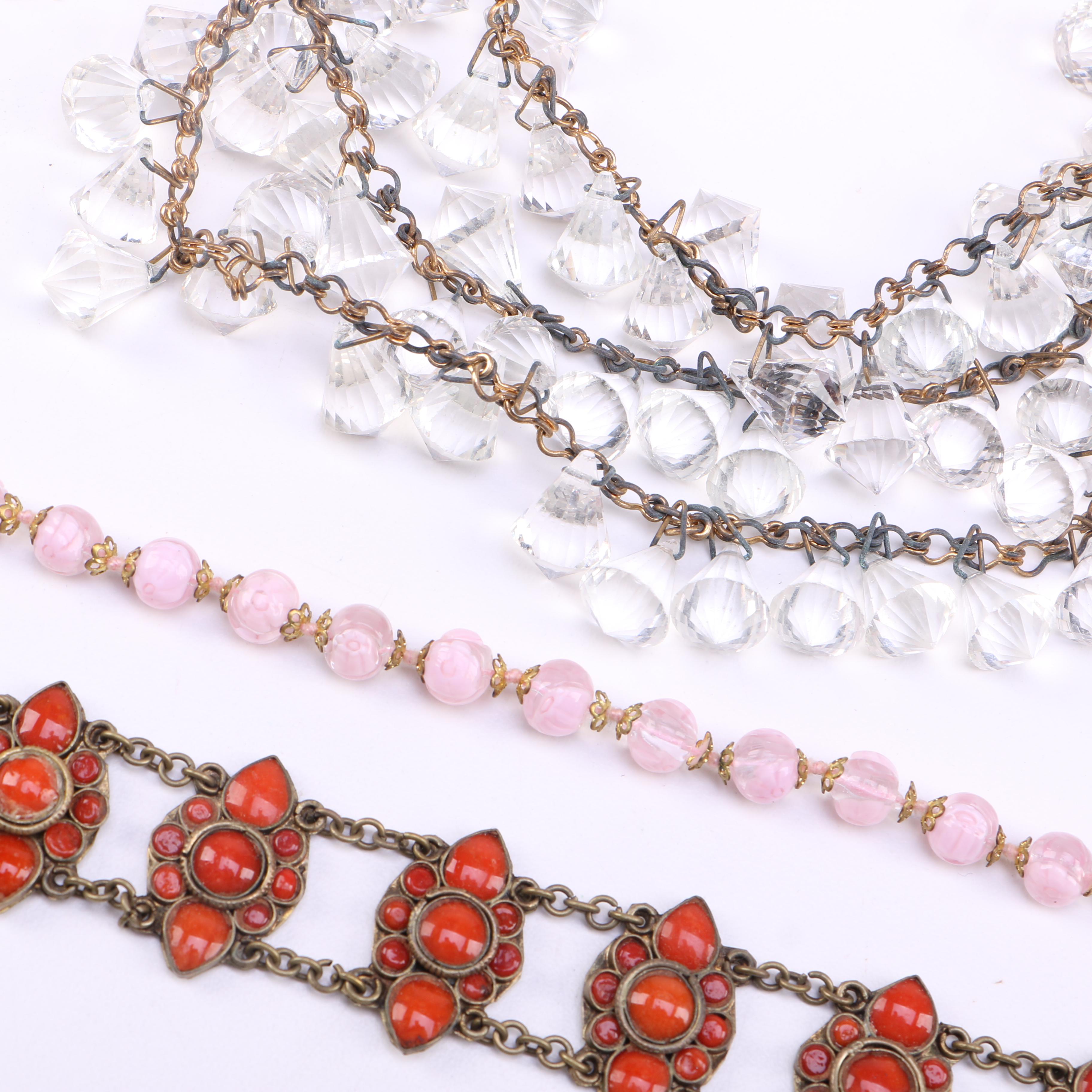 Assorted Costume Jewelry Including Wooden Bracelets