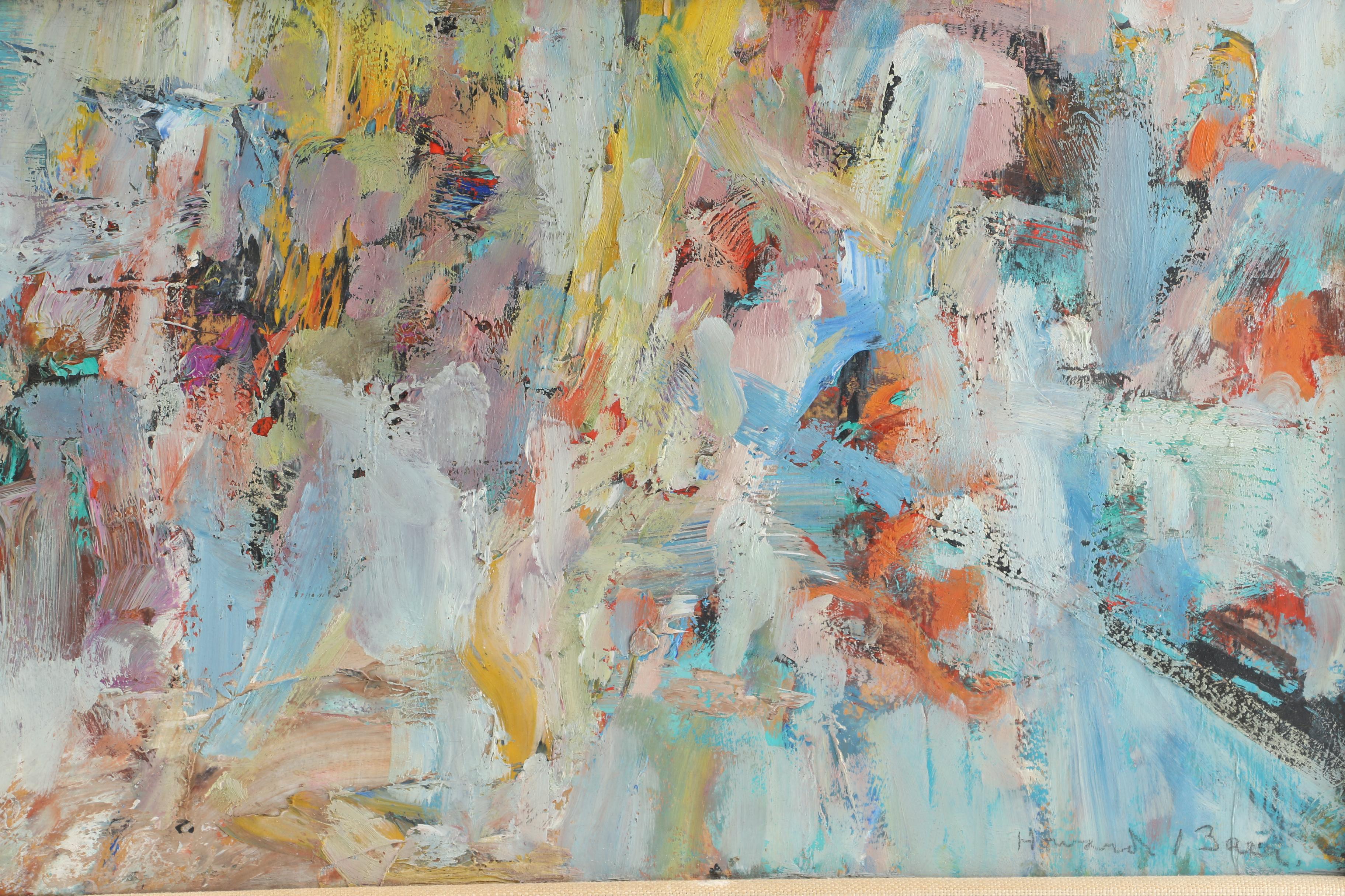 Howard Baer Abstract Oil Painting on Board