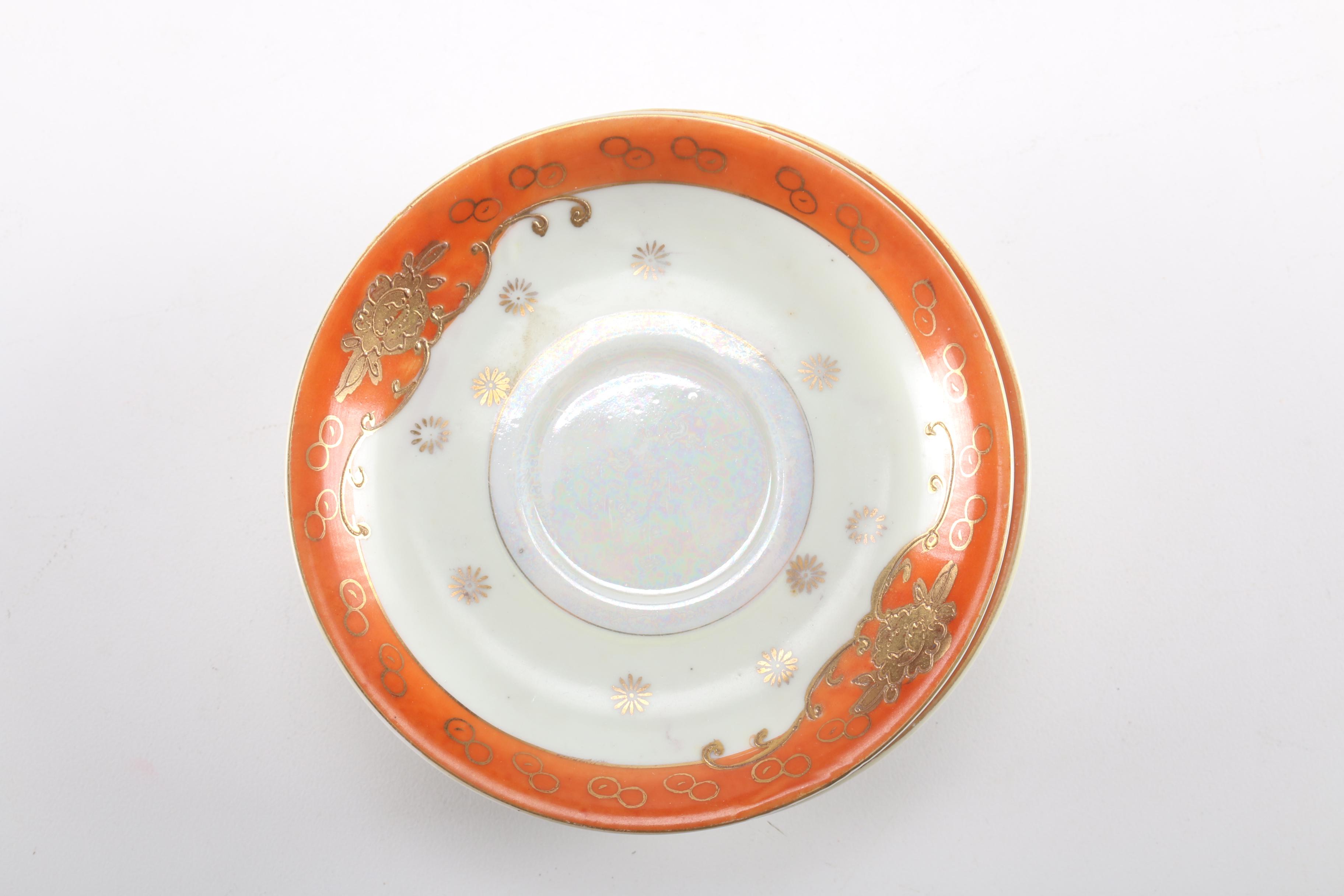 Vintage Fen Toi Japanese Coffee Cups and Saucers