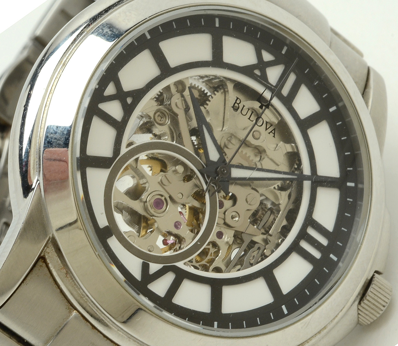 Bulova Skeleton Stainless Steel Automatic Watch