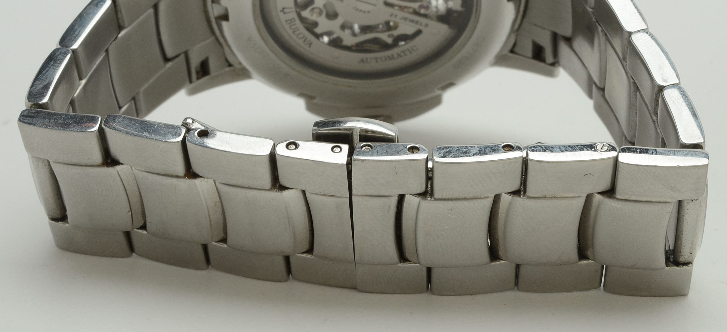 Bulova Skeleton Stainless Steel Automatic Watch