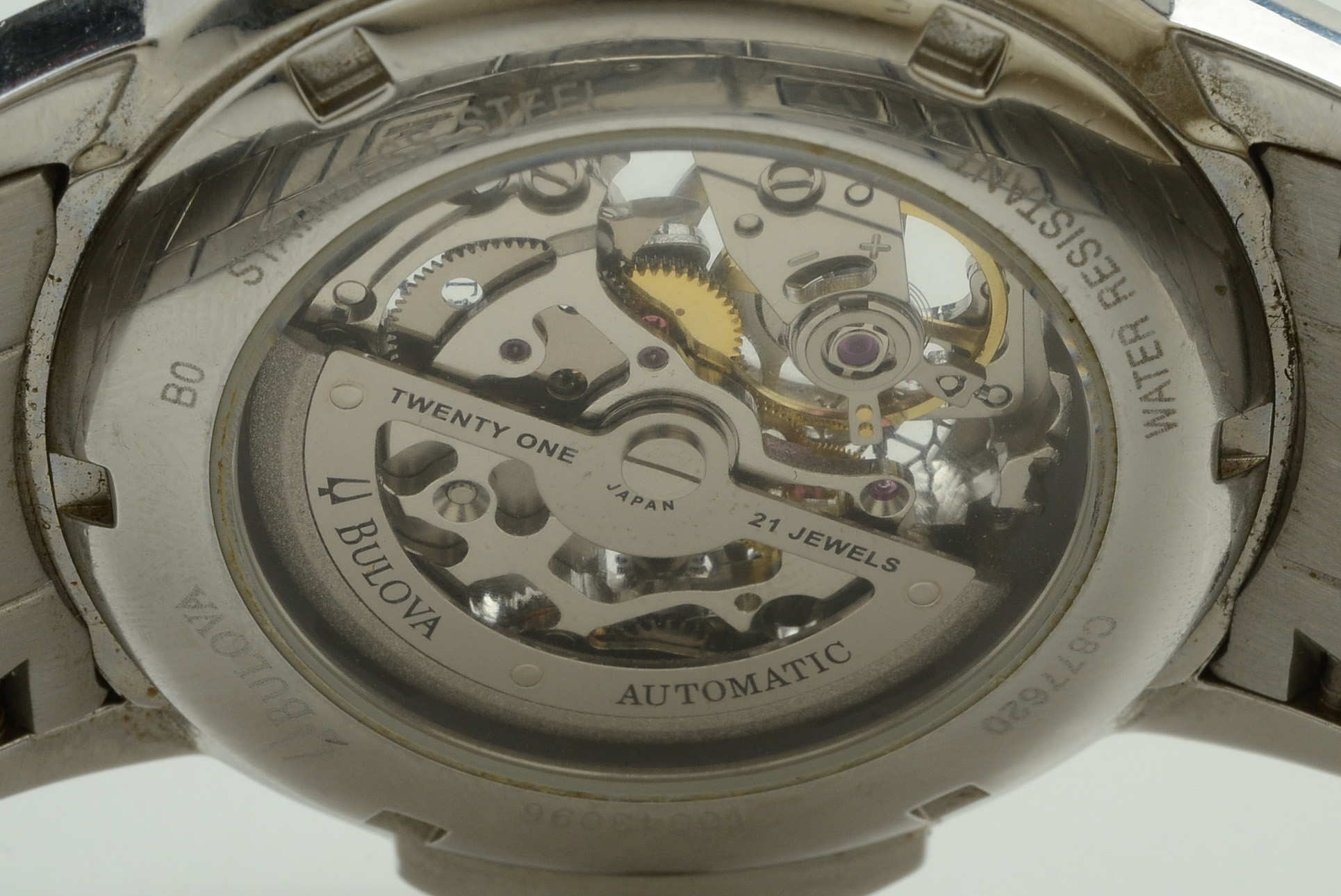 Bulova Skeleton Stainless Steel Automatic Watch