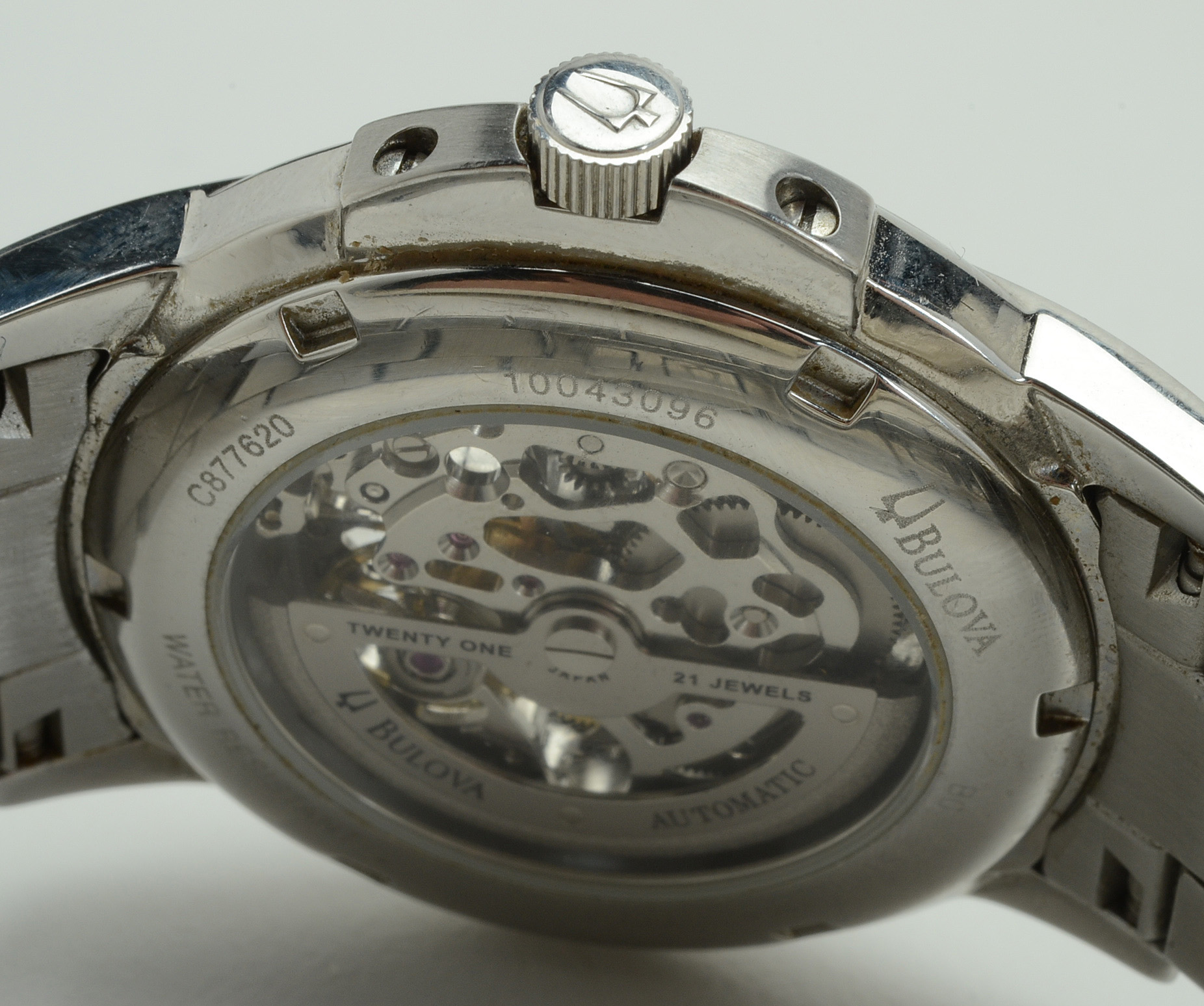 Bulova Skeleton Stainless Steel Automatic Watch