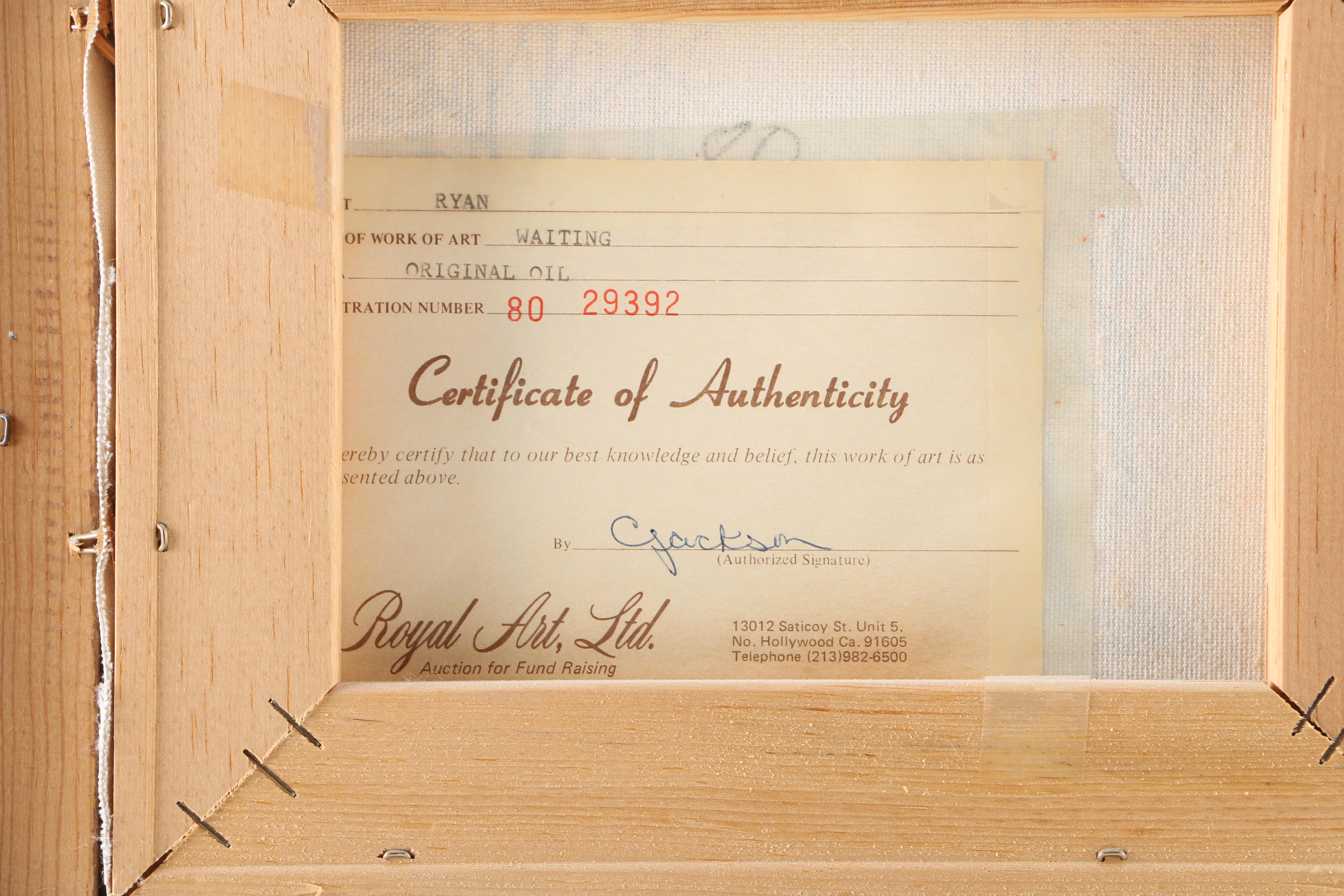 L. Ryan Oil on Canvas "Waiting"