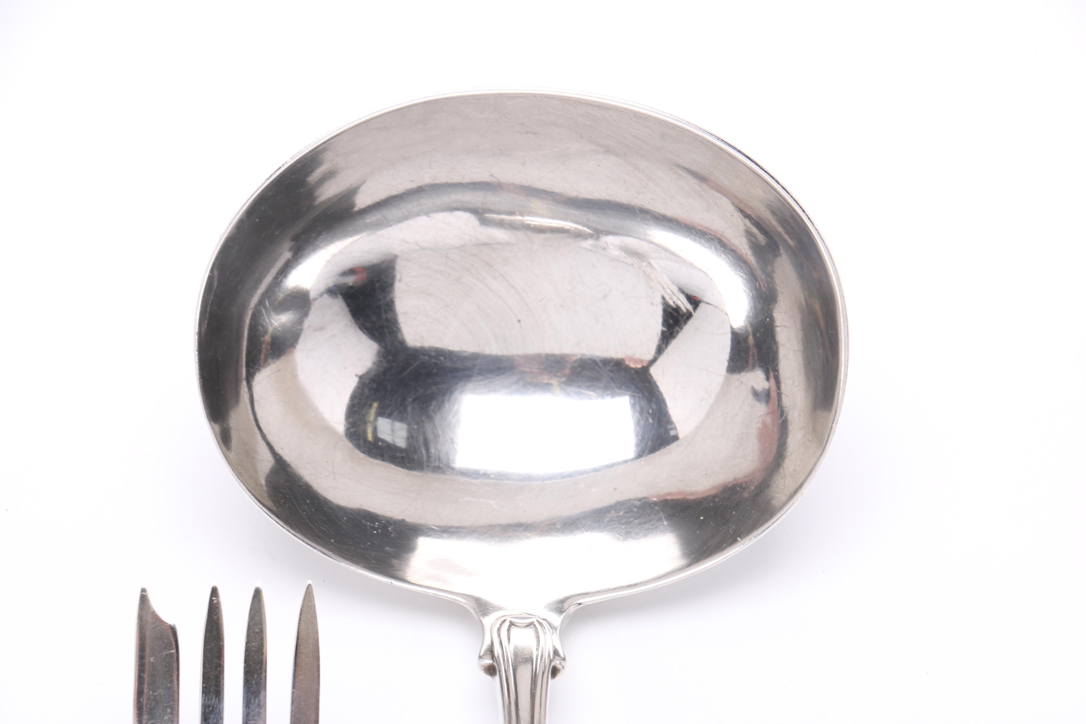 1799 London Sterling Ladle and Two American Sterling Serving Utensils