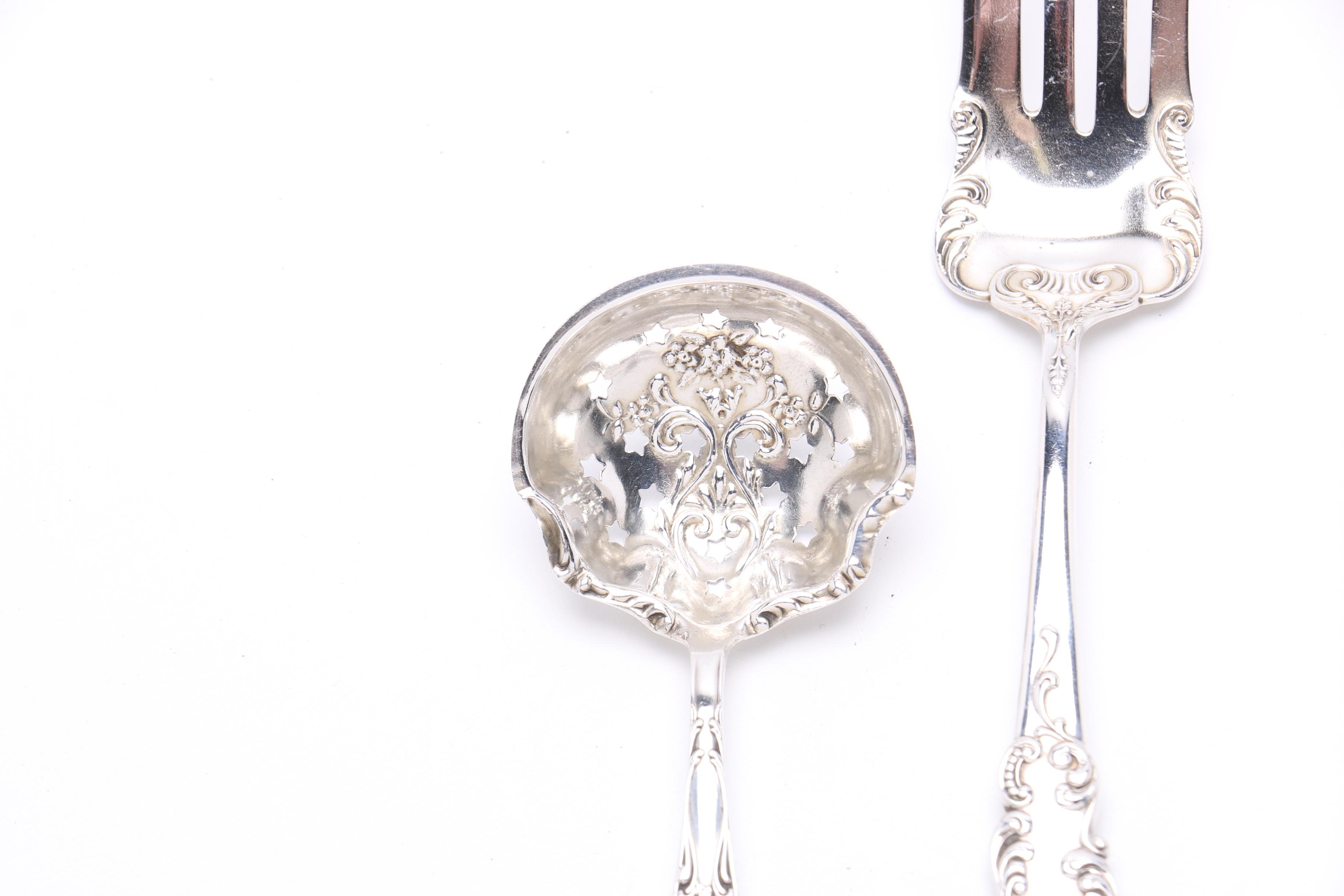 1799 London Sterling Ladle and Two American Sterling Serving Utensils