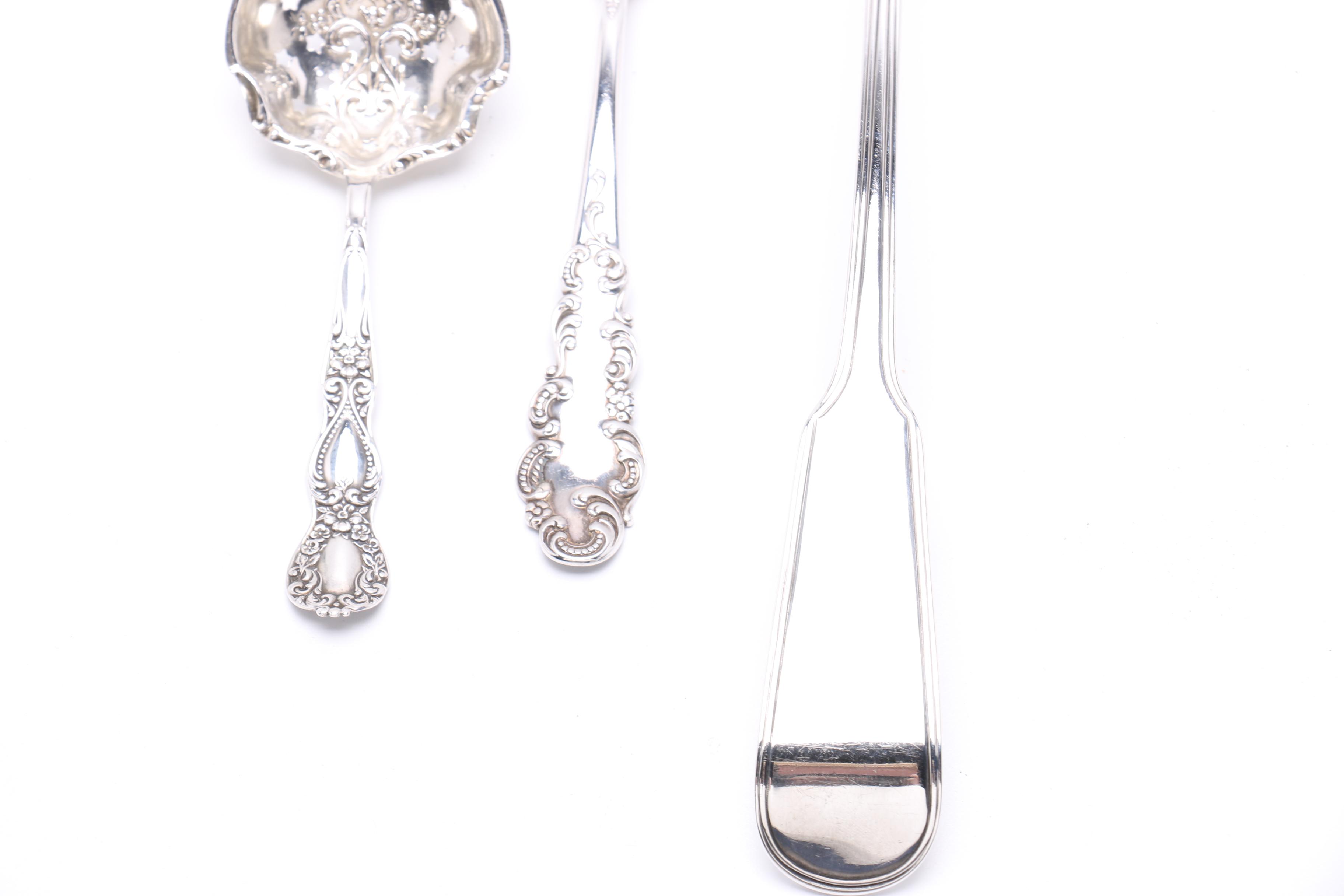 1799 London Sterling Ladle and Two American Sterling Serving Utensils