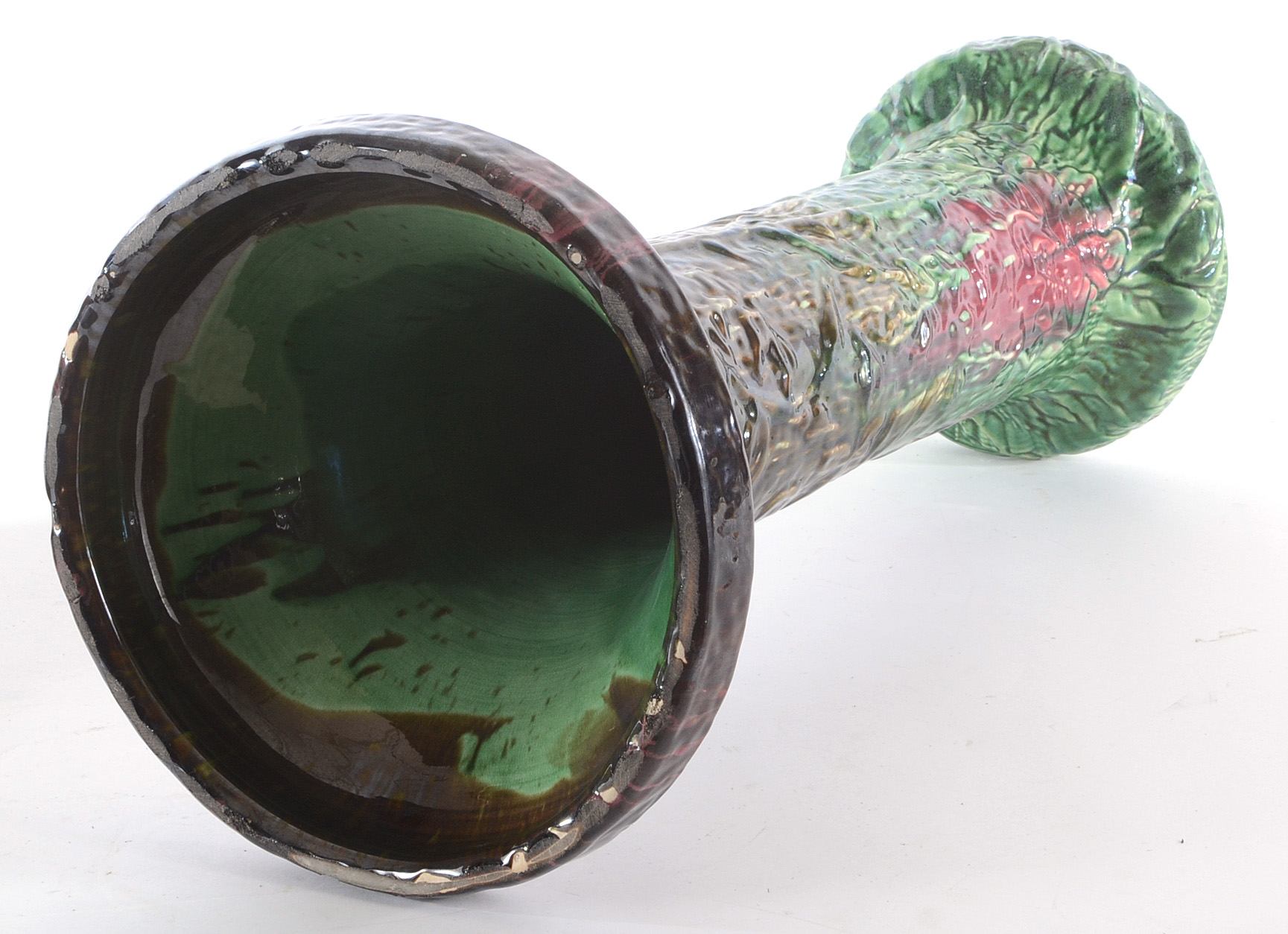 Vintage Majolica Jardiniere With Pedestal Base