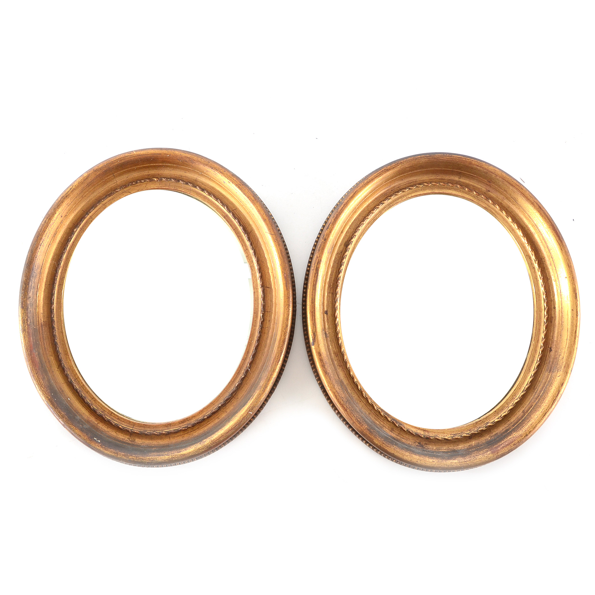 Gold-Tone Wood Framed Wall Mirrors