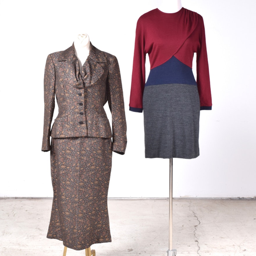 Women's Vintage Designer Dress and Suit Featuring Oscar de La Renta and Saks Fifth Avenue