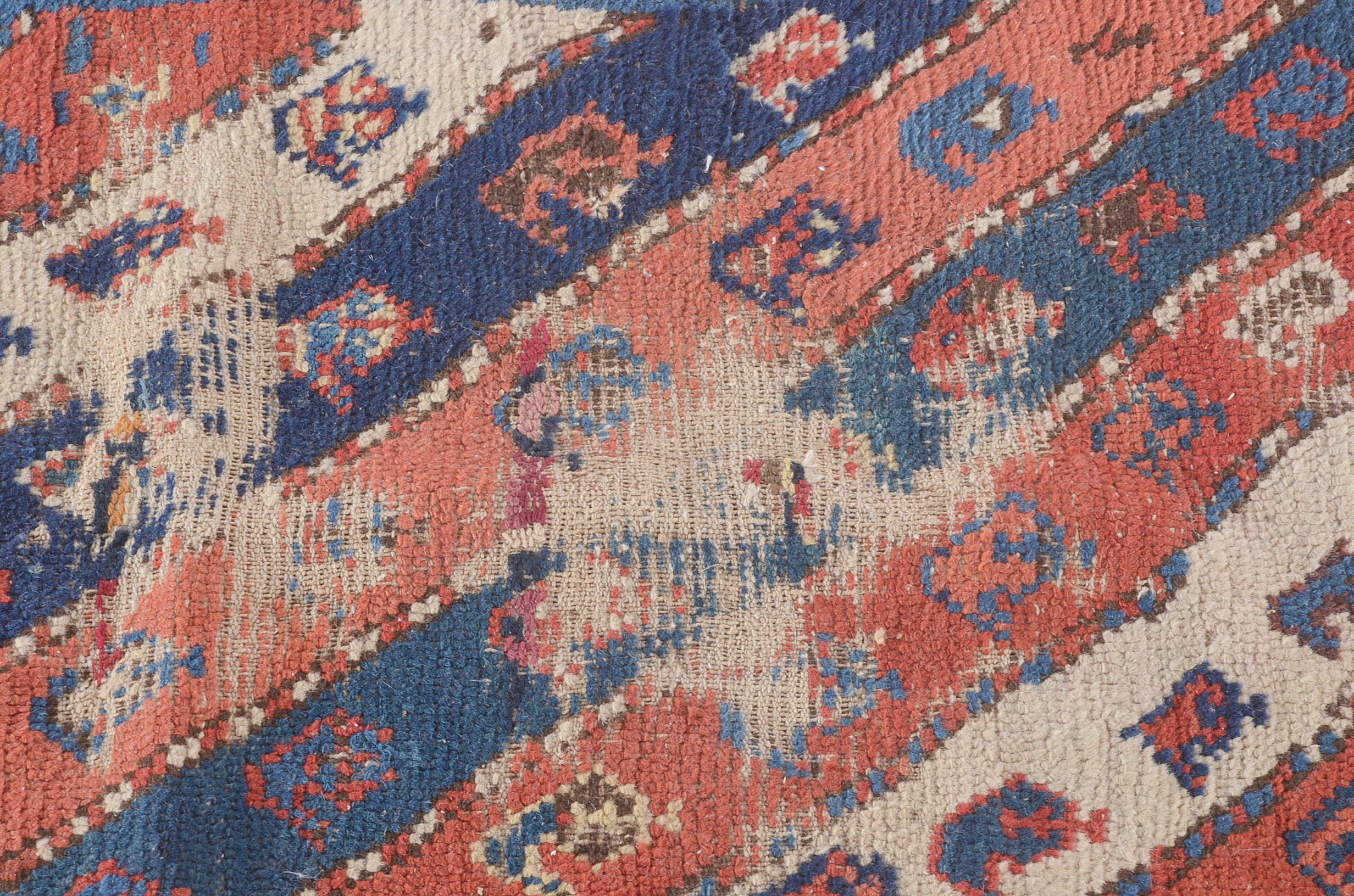 Semi-Antique Caucasian Hand Knotted Wool Runner Rug