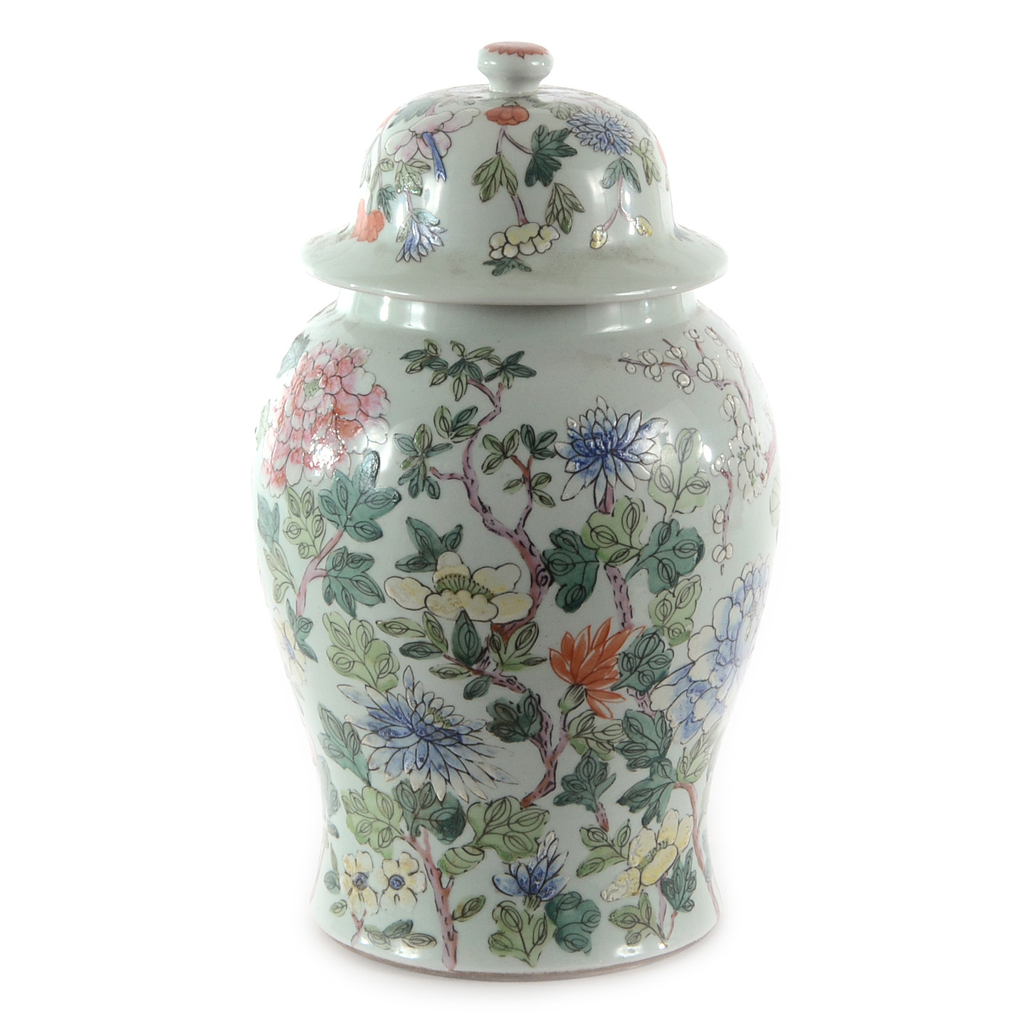 Hand Decorated Chinese Covered Jar