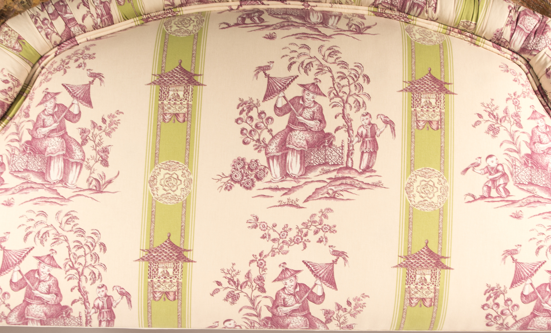 Oriental Toile Upholstered Queen Headboard