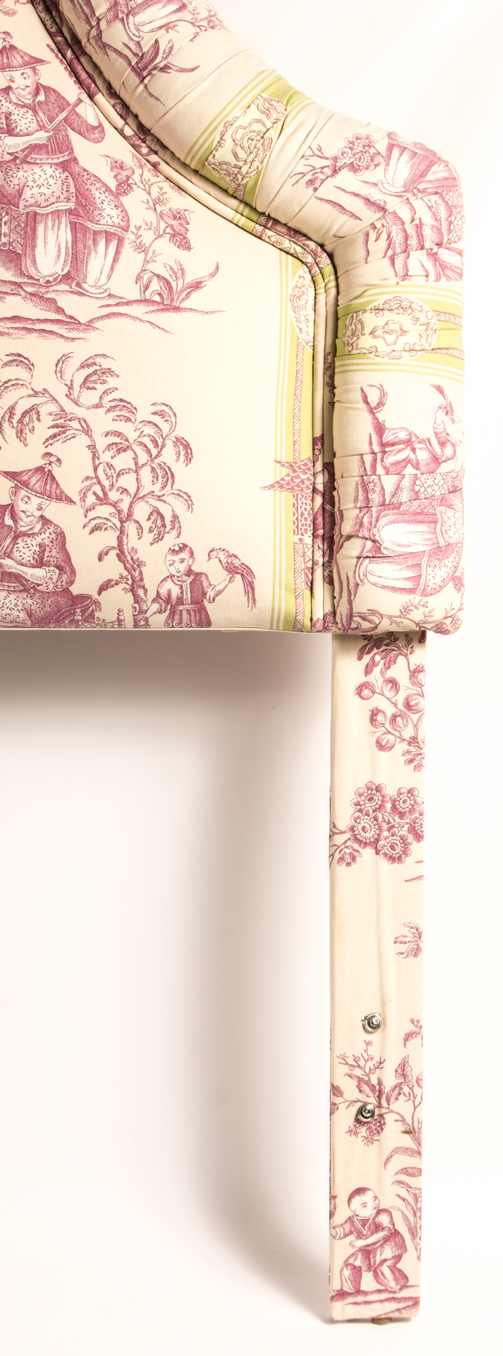 Oriental Toile Upholstered Queen Headboard