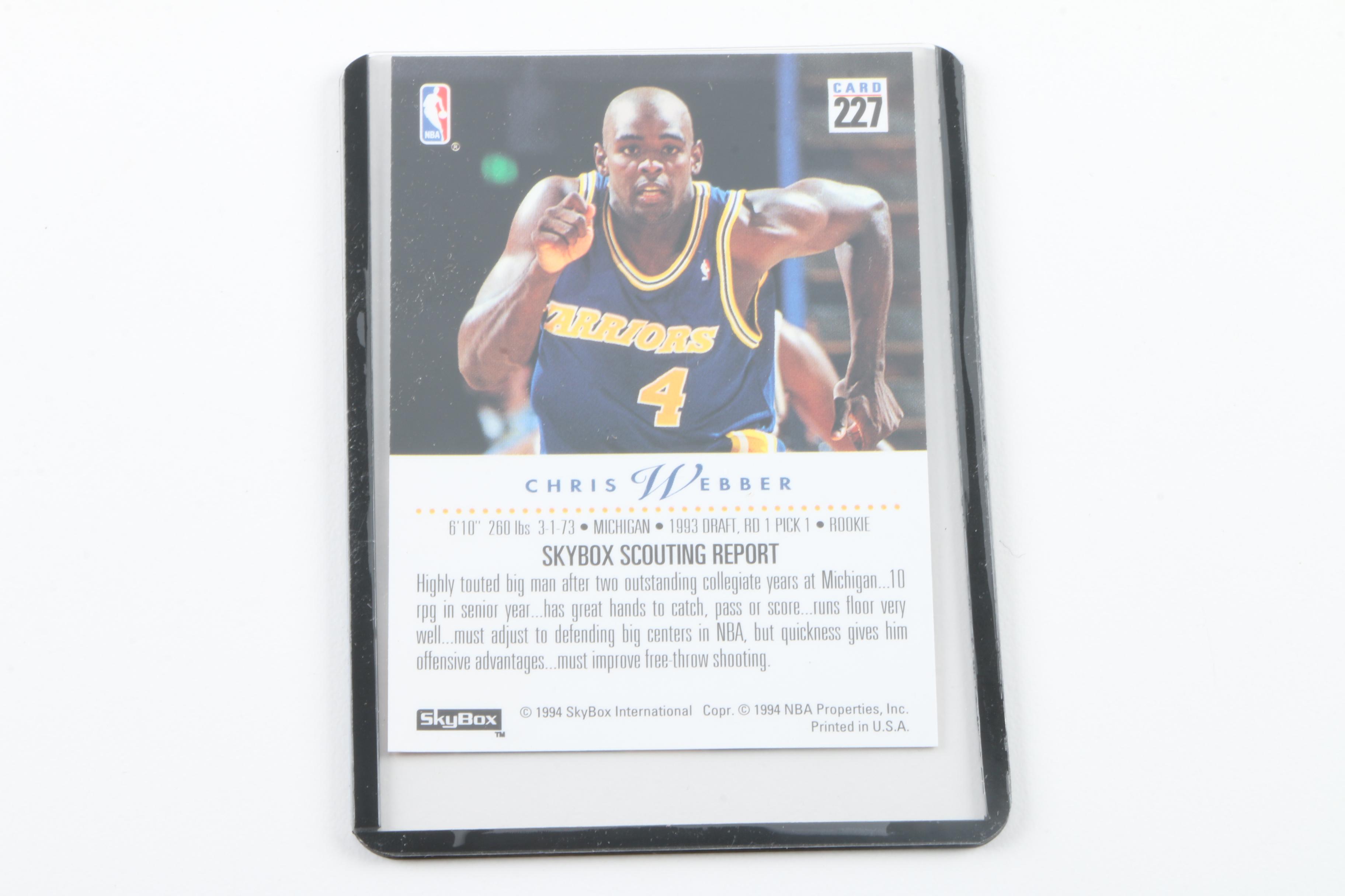 Collection of Chris Webber Basketball Cards