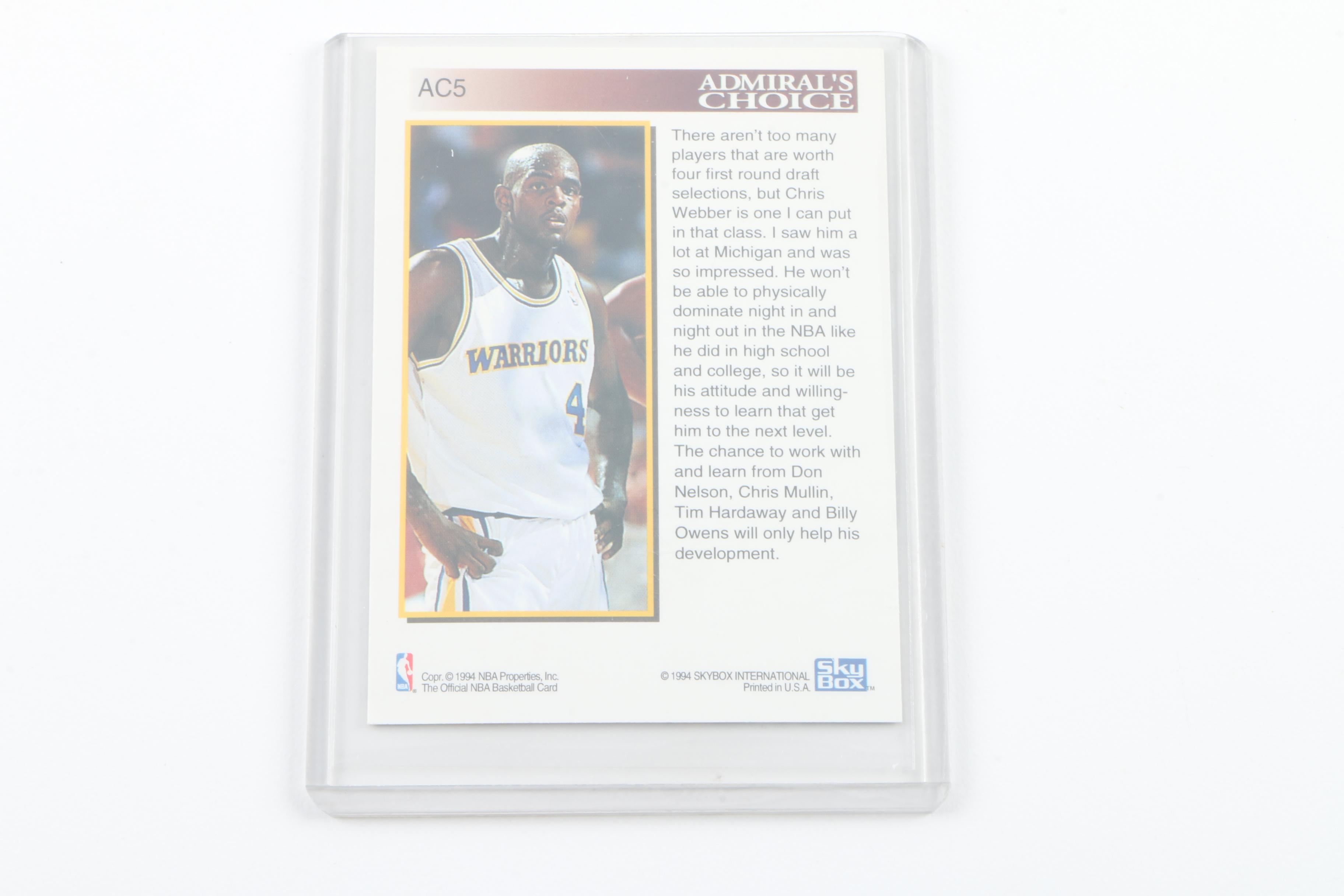 Collection of Chris Webber Basketball Cards