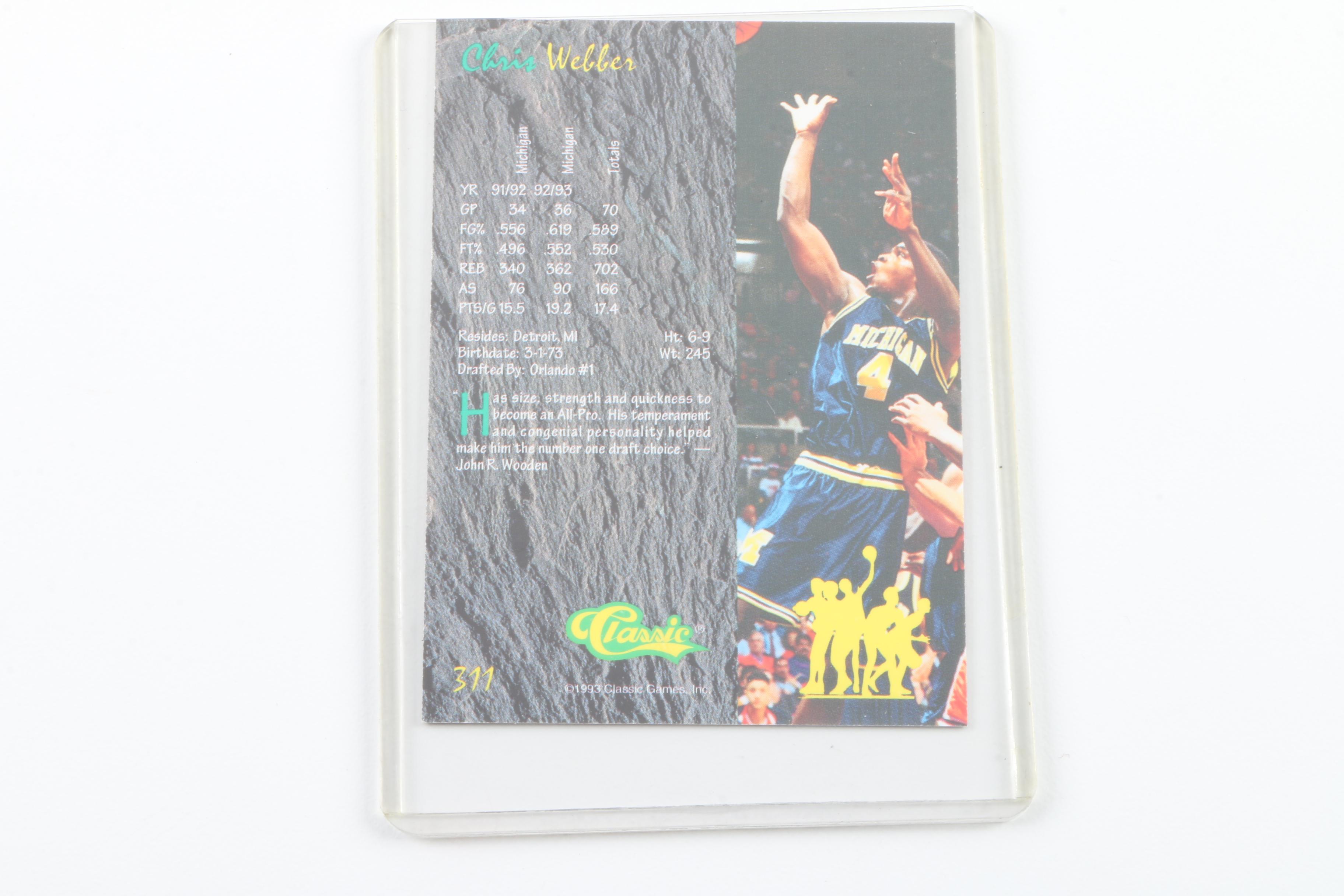 Collection of Chris Webber Basketball Cards