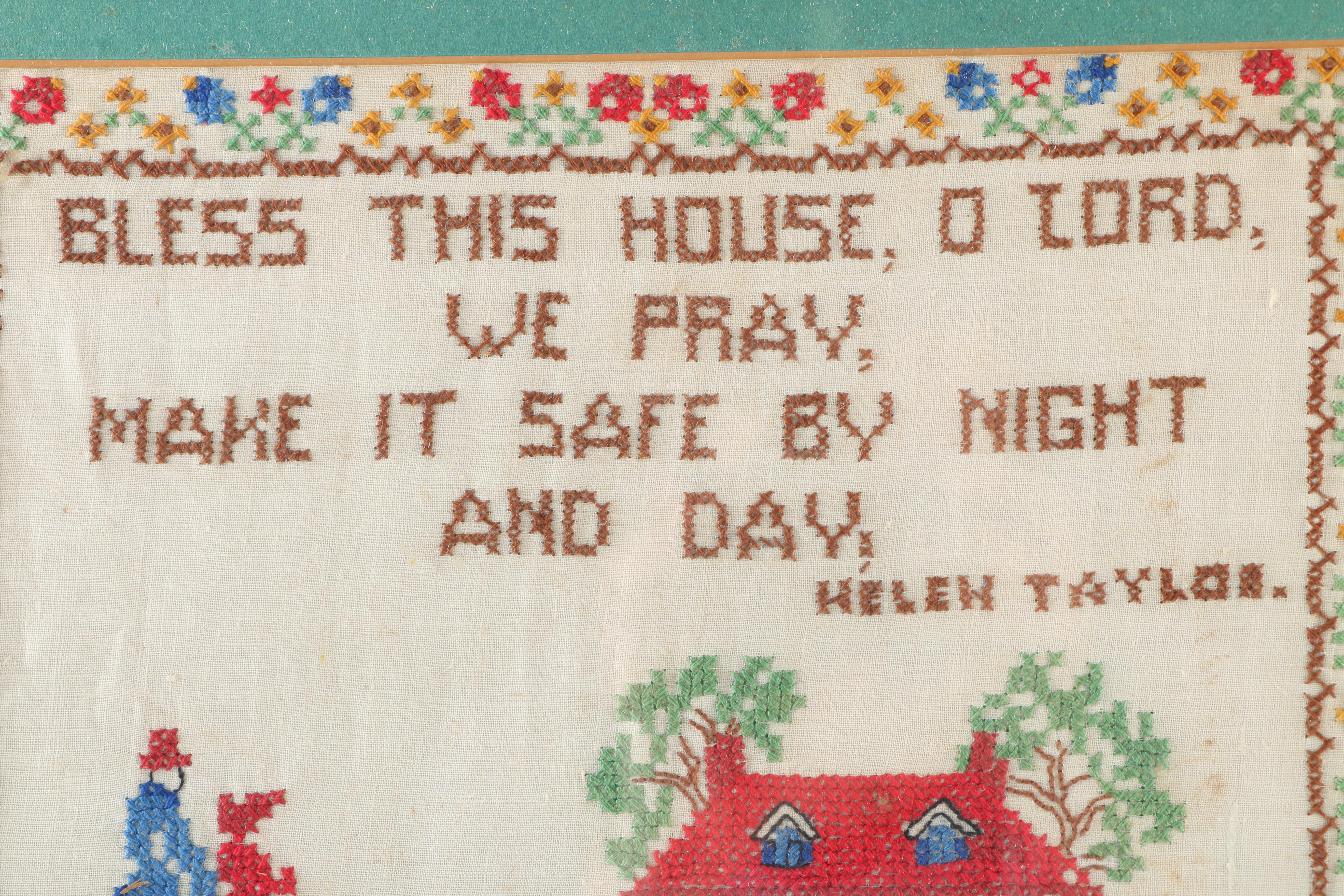 Vintage Framed Cross Stitch Samplers