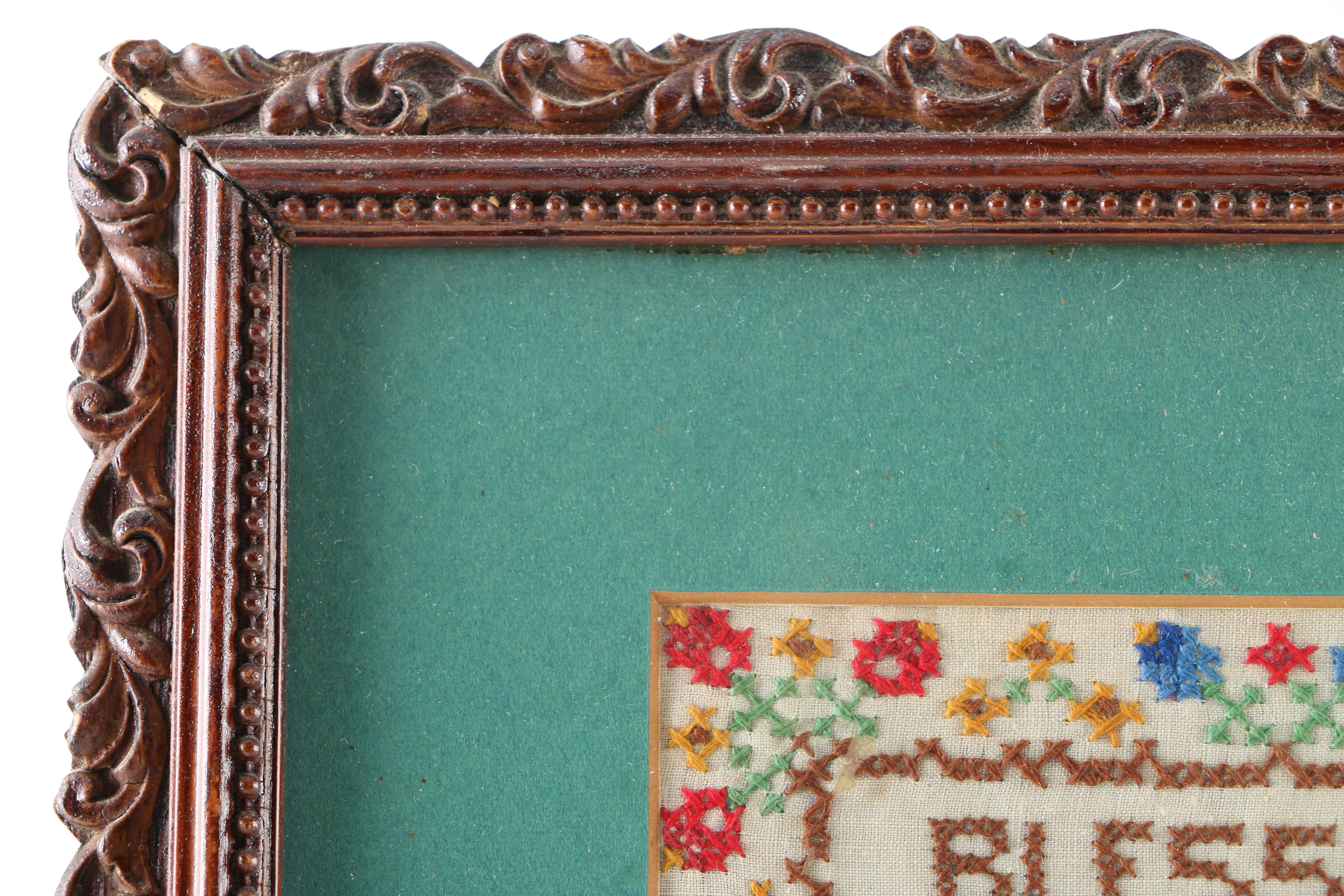 Vintage Framed Cross Stitch Samplers