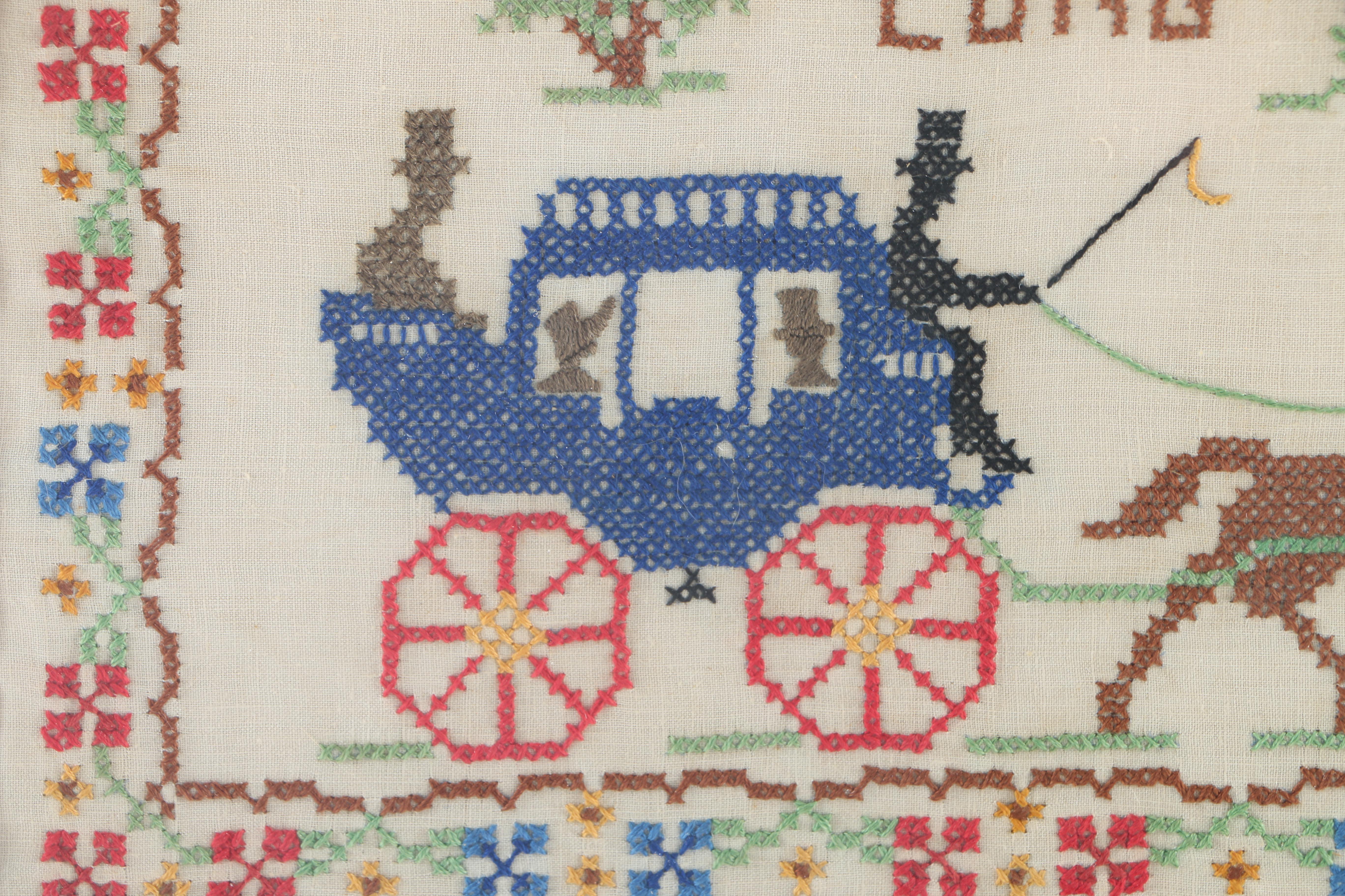 Vintage Framed Cross Stitch Samplers