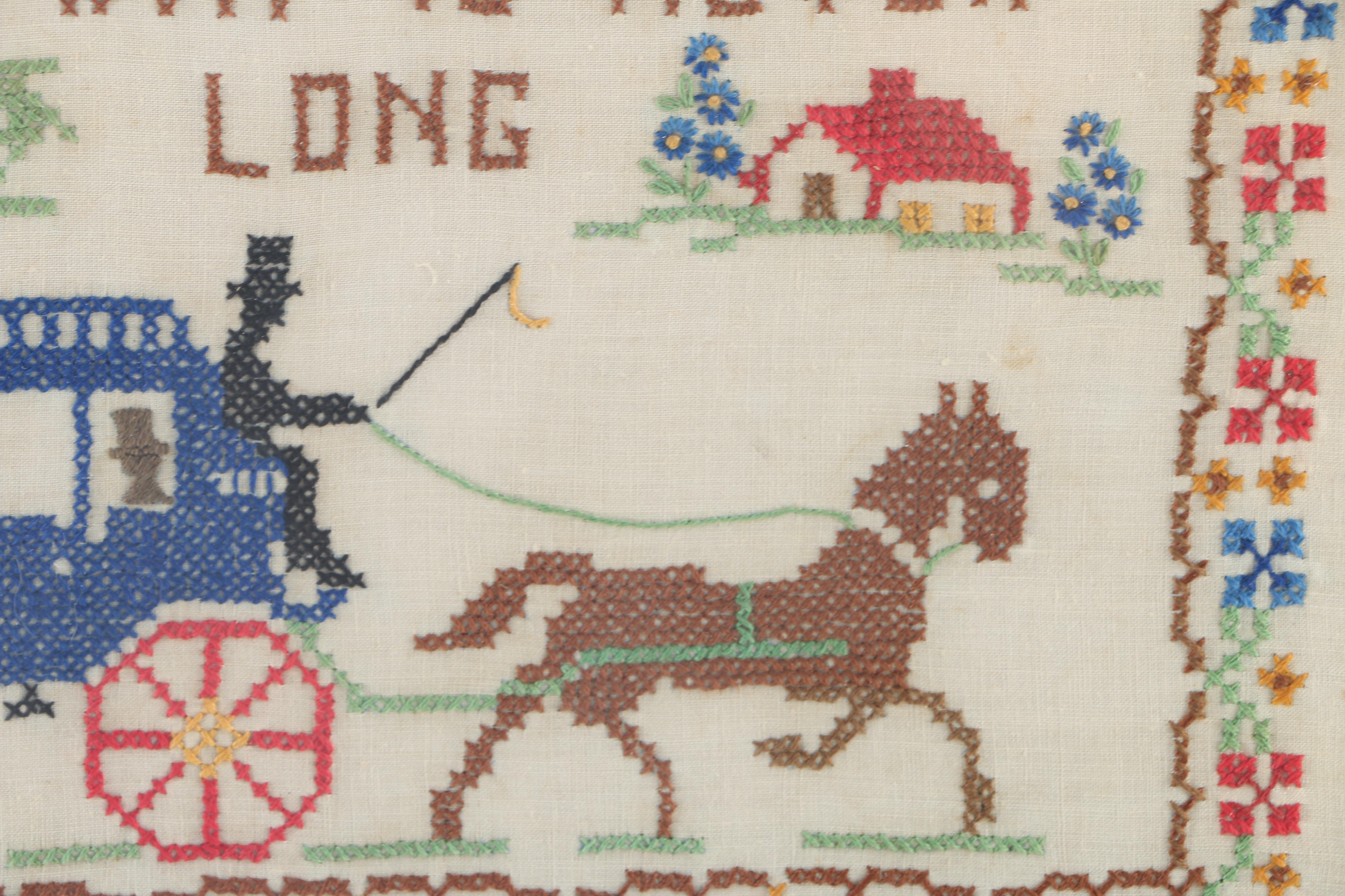 Vintage Framed Cross Stitch Samplers