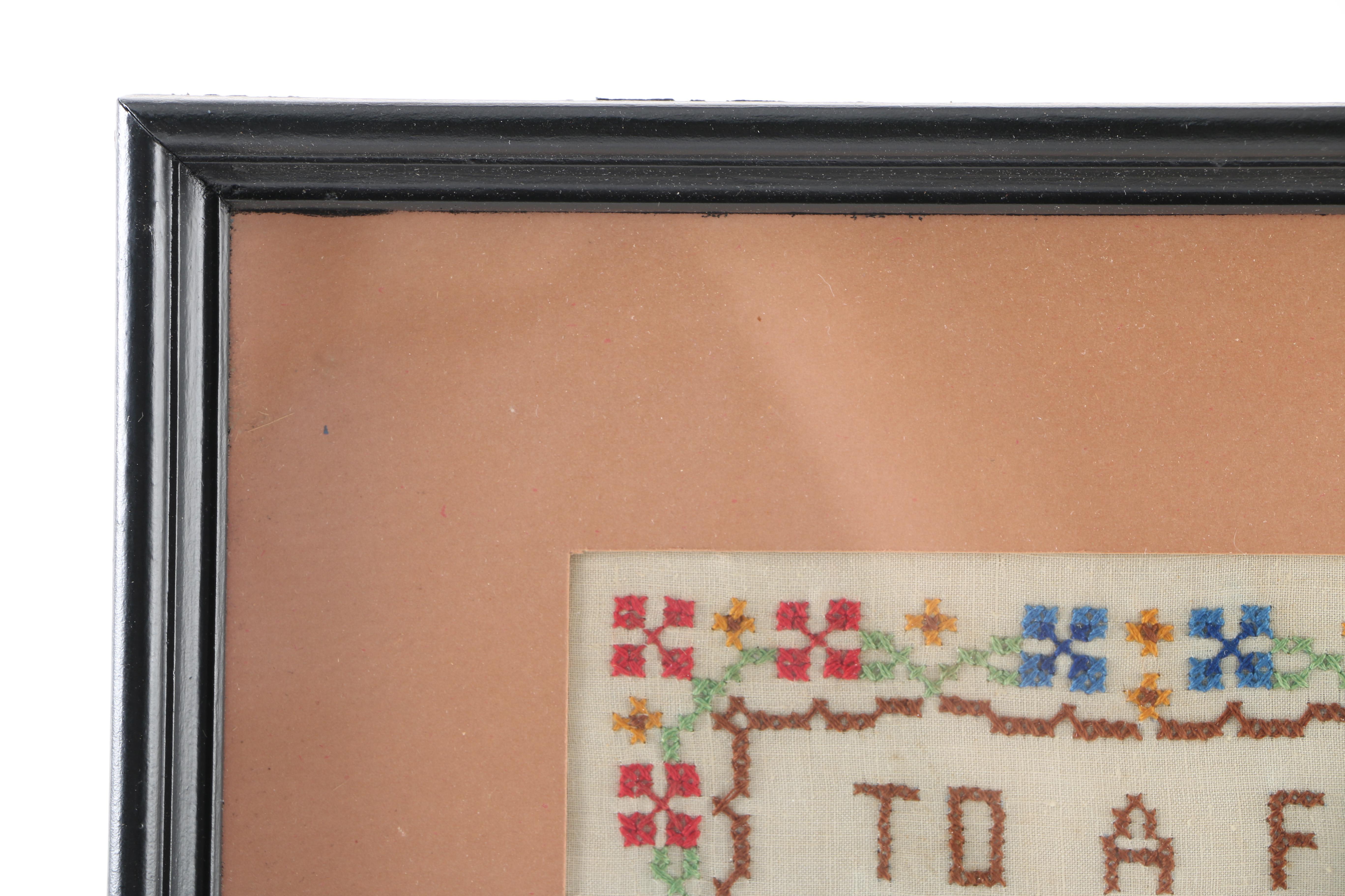 Vintage Framed Cross Stitch Samplers