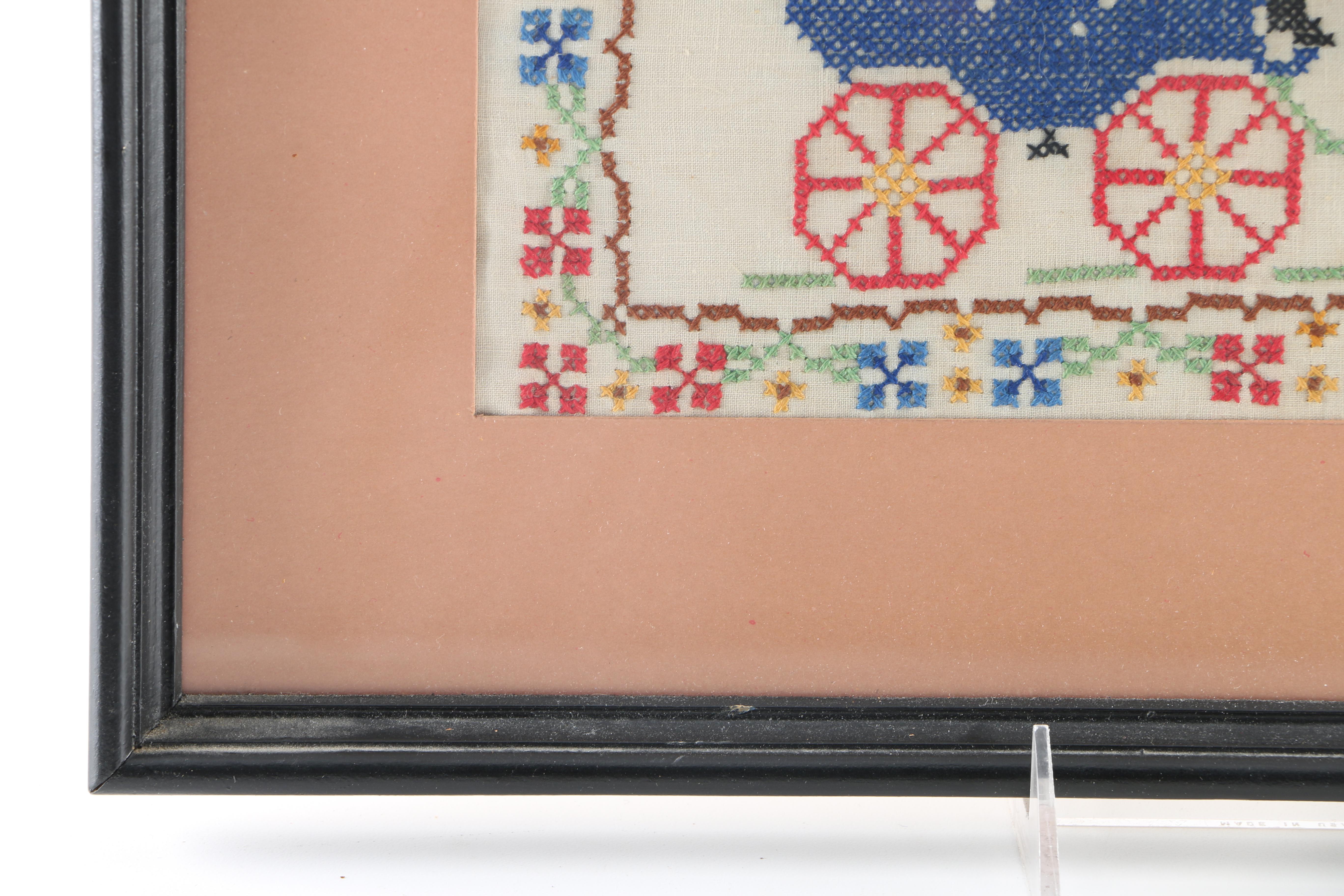 Vintage Framed Cross Stitch Samplers