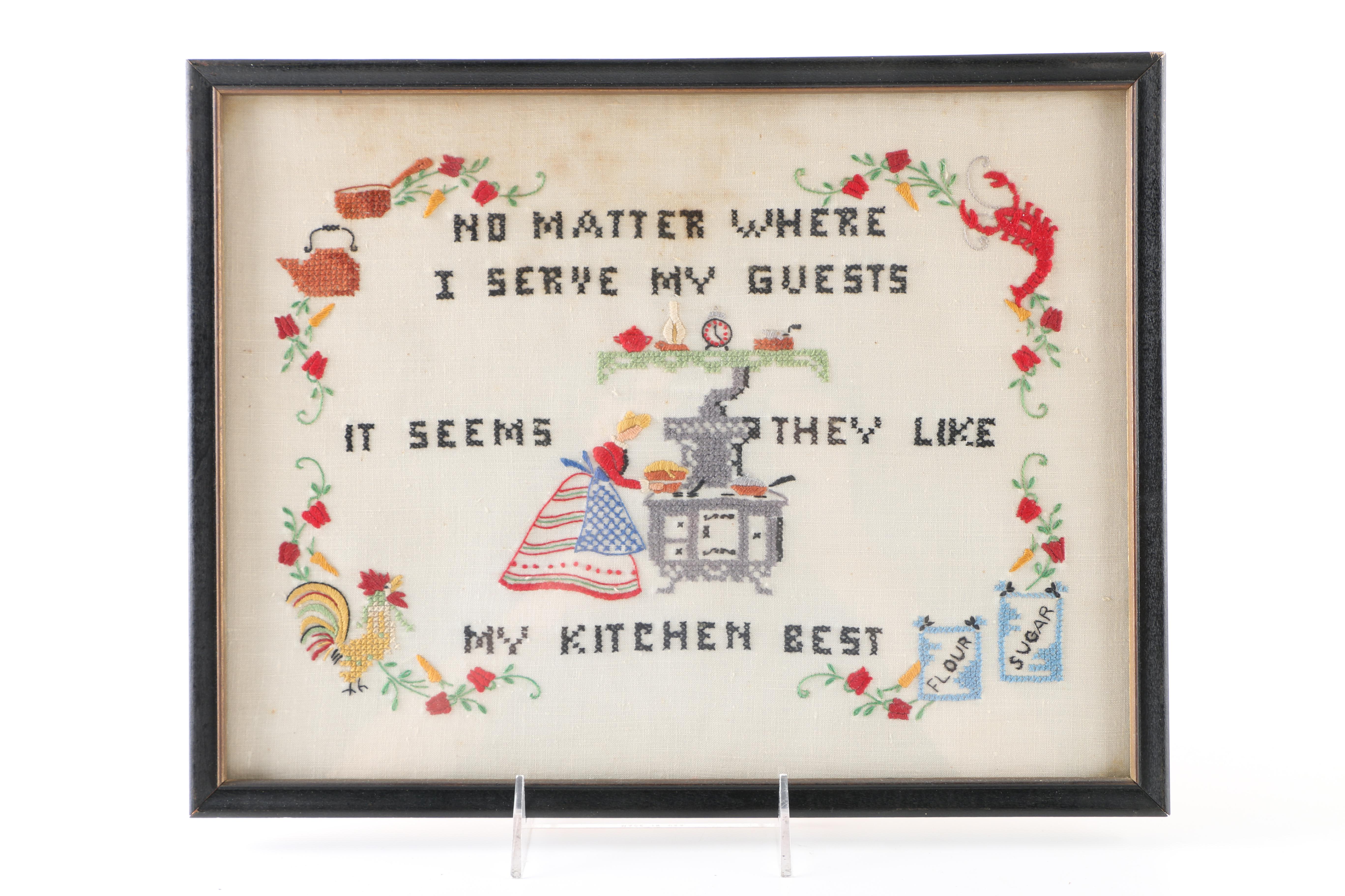 Vintage Framed Cross Stitch Samplers
