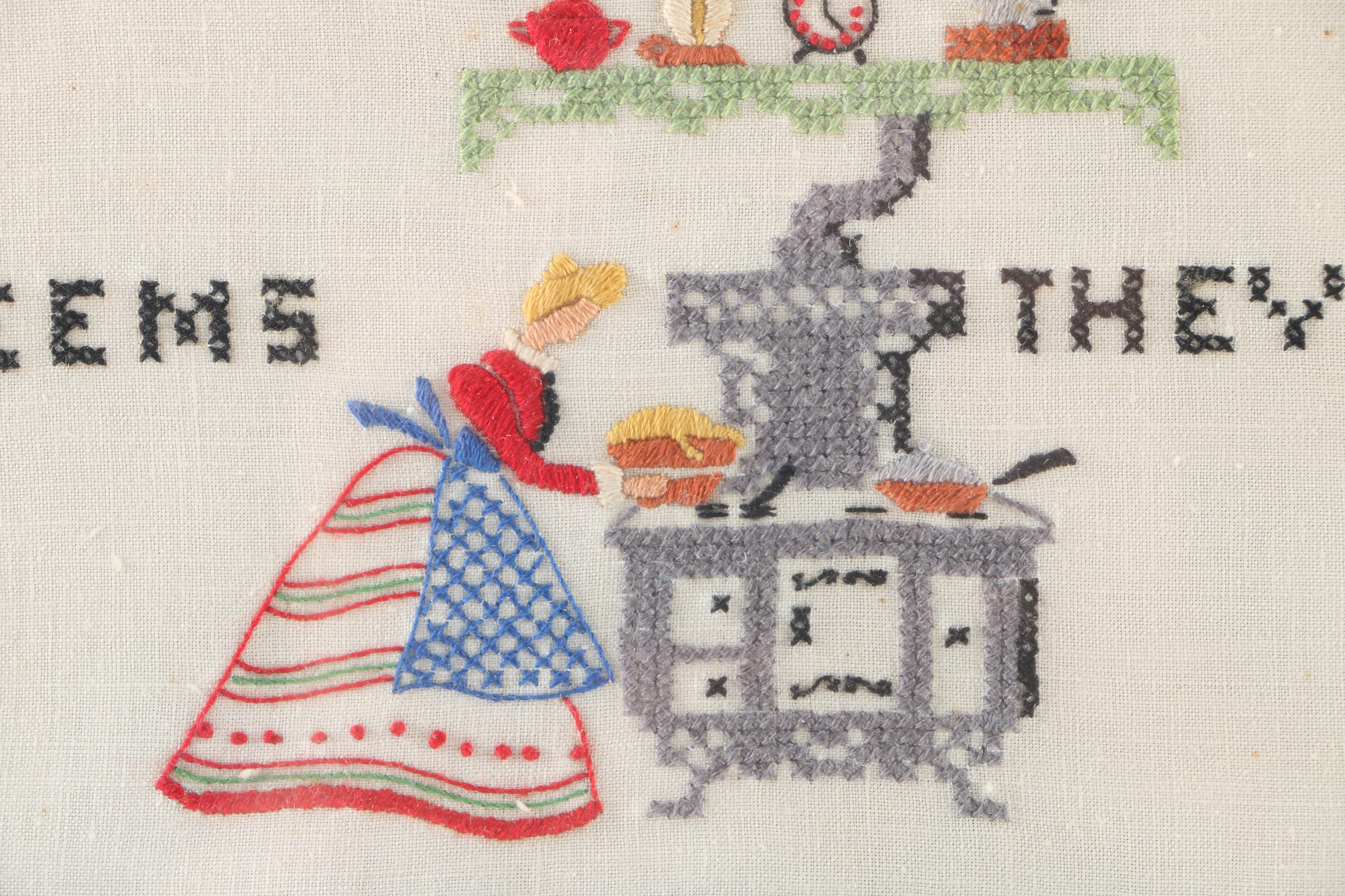 Vintage Framed Cross Stitch Samplers