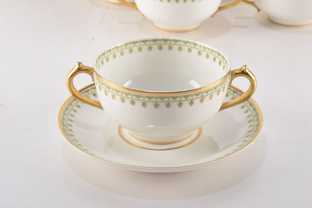 Charles Field Haviland Limoges "Head 140" Bouillon Bowls and Saucers