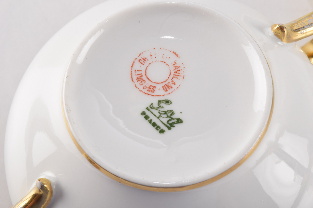 Charles Field Haviland Limoges "Head 140" Bouillon Bowls and Saucers