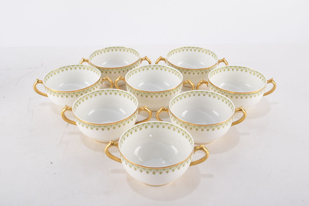 Charles Field Haviland Limoges "Head 140" Bouillon Bowls and Saucers