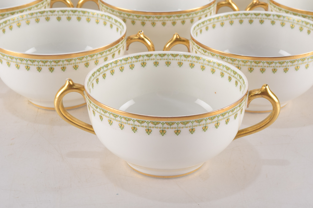Charles Field Haviland Limoges "Head 140" Bouillon Bowls and Saucers